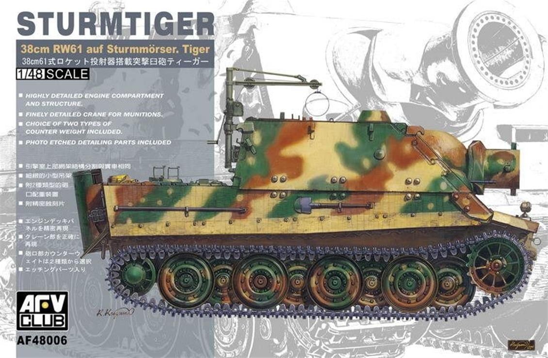 AFV Club AF48006 1/48 Ölçek, German Sturmtiger Saldırı Tankı, Plastik Model kiti