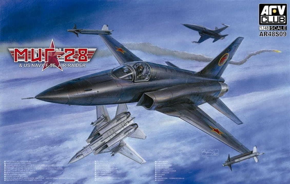 AFV Club AR48S09 1/48 Ölçek, TOPGUN F-5E Tiger II (MIG-28) Savaş Uçağı, Plastik Model kiti