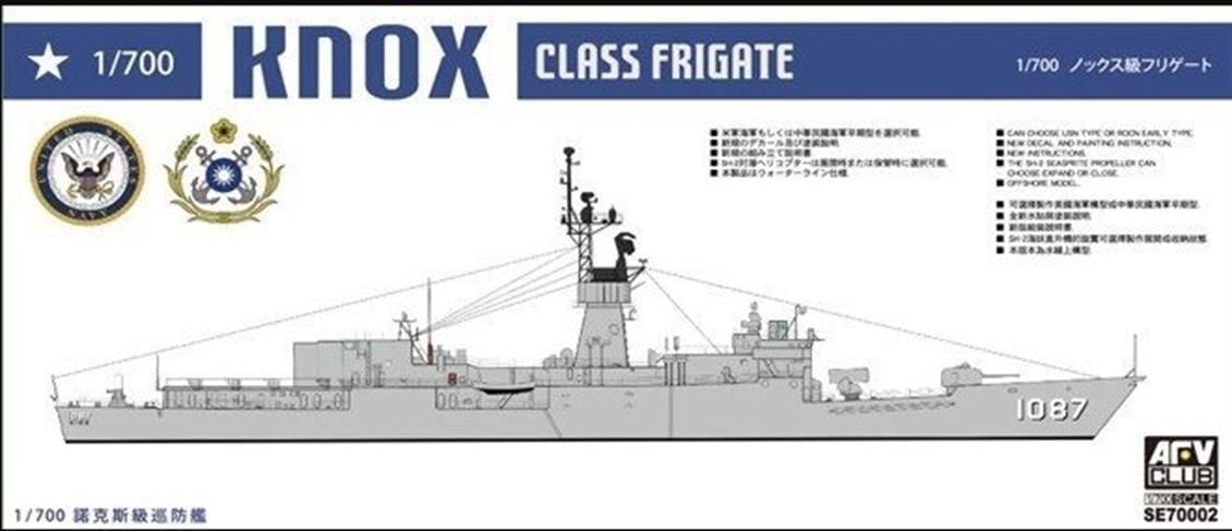 AFV Club SE70002 1/700 Ölçek, Knox Class Frigates Savaş Gemisi, Plastik Model kiti