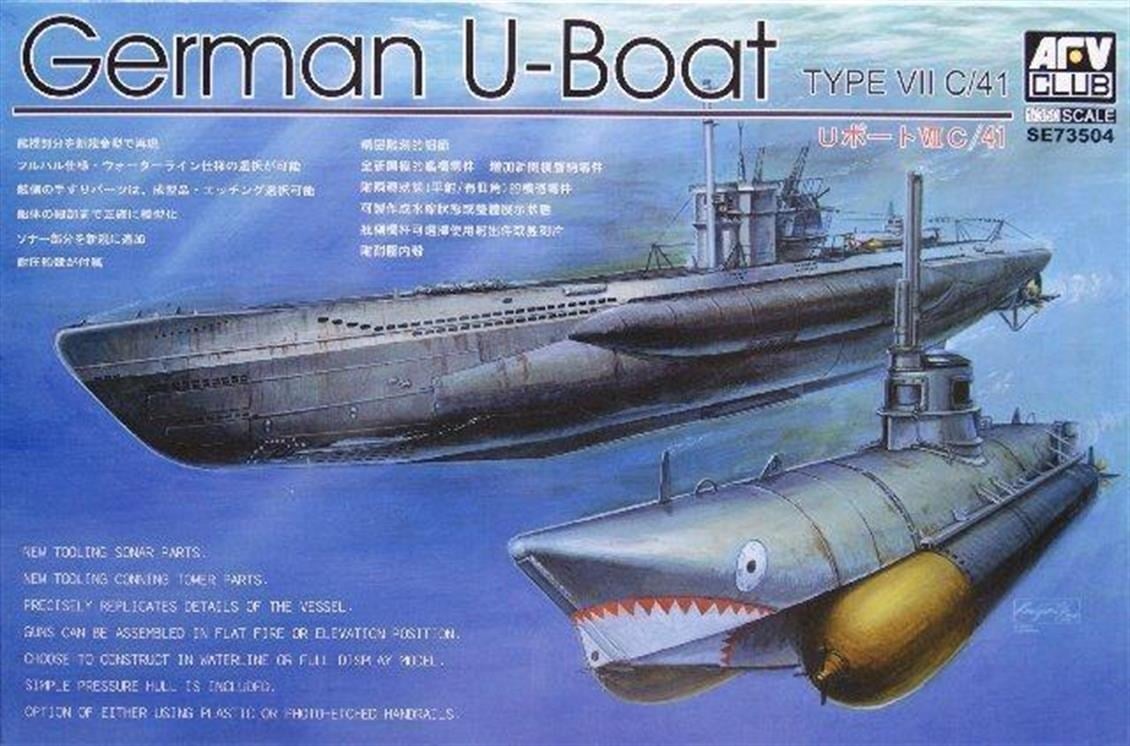 AFV Club SE73504 1/350 Ölçek, German U-Boat Type 7/C41 Denizaltı, Plastik Model kiti