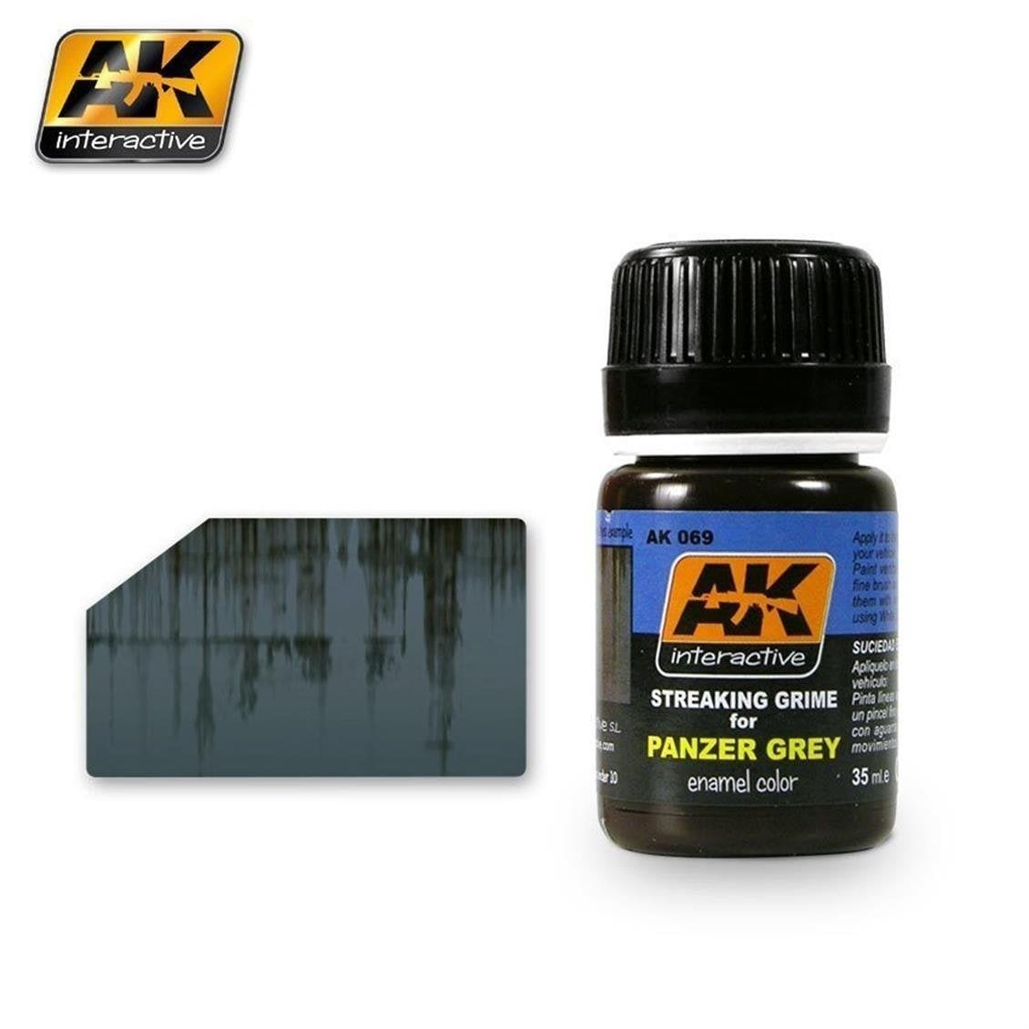 AK 069 35 ml. Panzer Grey Çizgi Kiri Efekti, Enamel Model Boyası