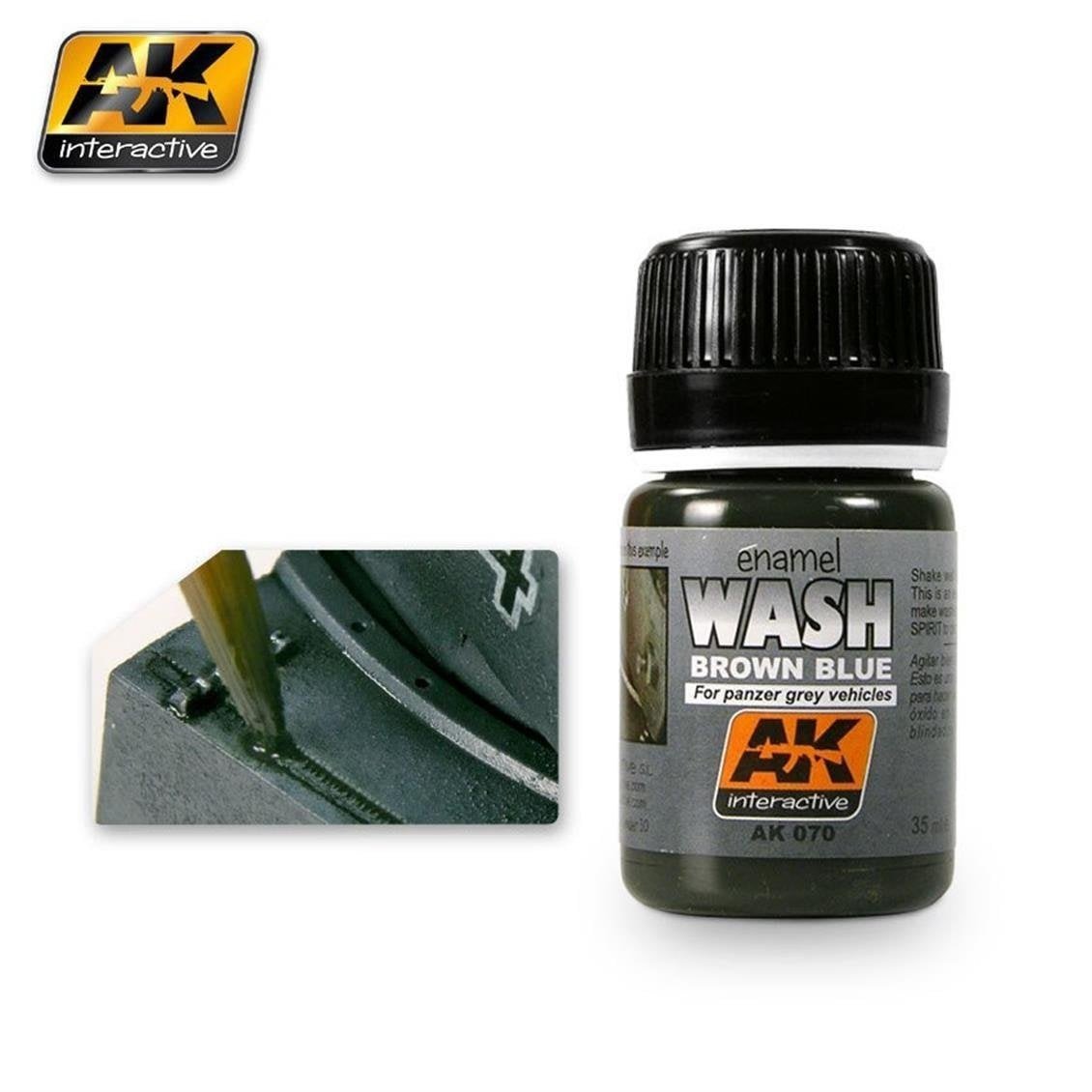 AK 070 35 ml. Panzer Grey Eskitme Efekti, Wash Serisi Enamel Model Boyası