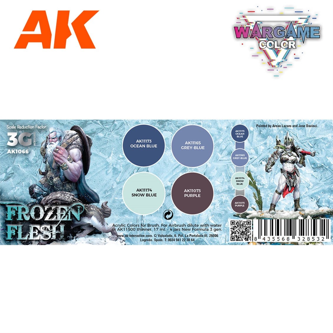 AK 1066 4x17 ml. Donmuş Et, 3Gen Akrilik Wargame Boya Seti
