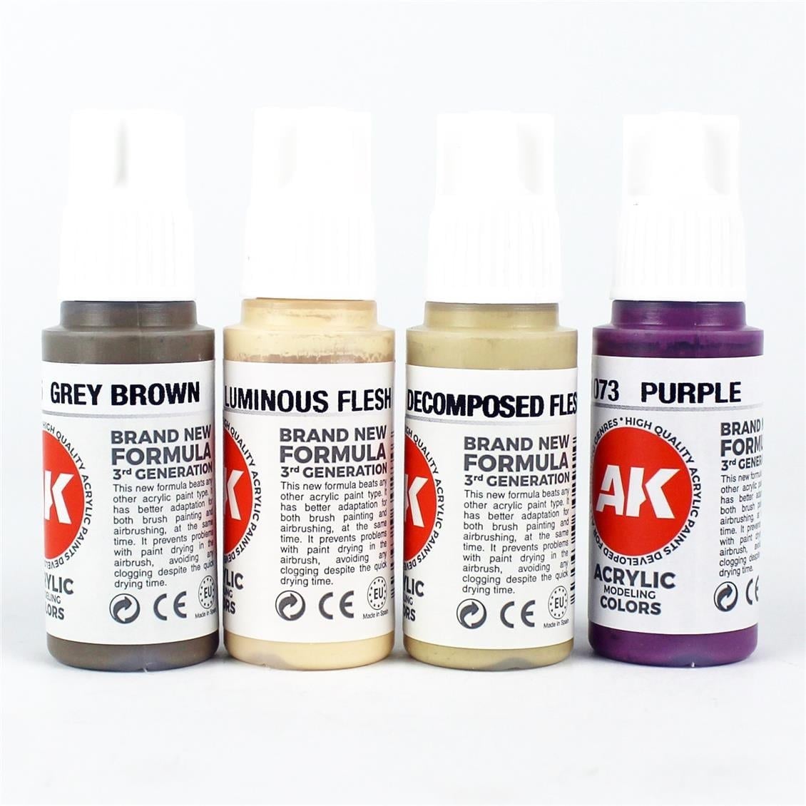 AK 1076 4x17 ml. Zombie Skin Renkleri, Akrilik Model Boyası Seti