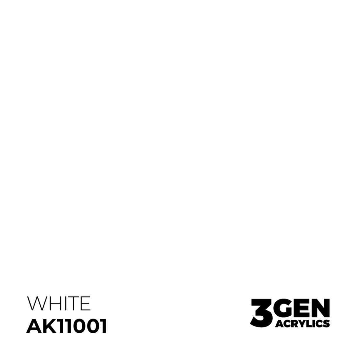 AK 11001 17 ml. White, 3GEN Akrilik Model Boyası