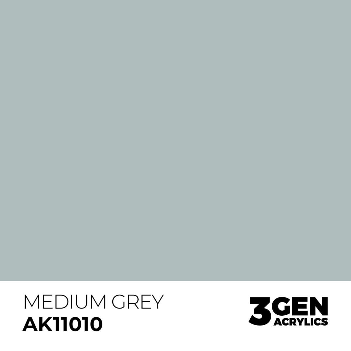AK 11010 17 ml. Medium Grey, 3GEN Akrilik Model Boyası