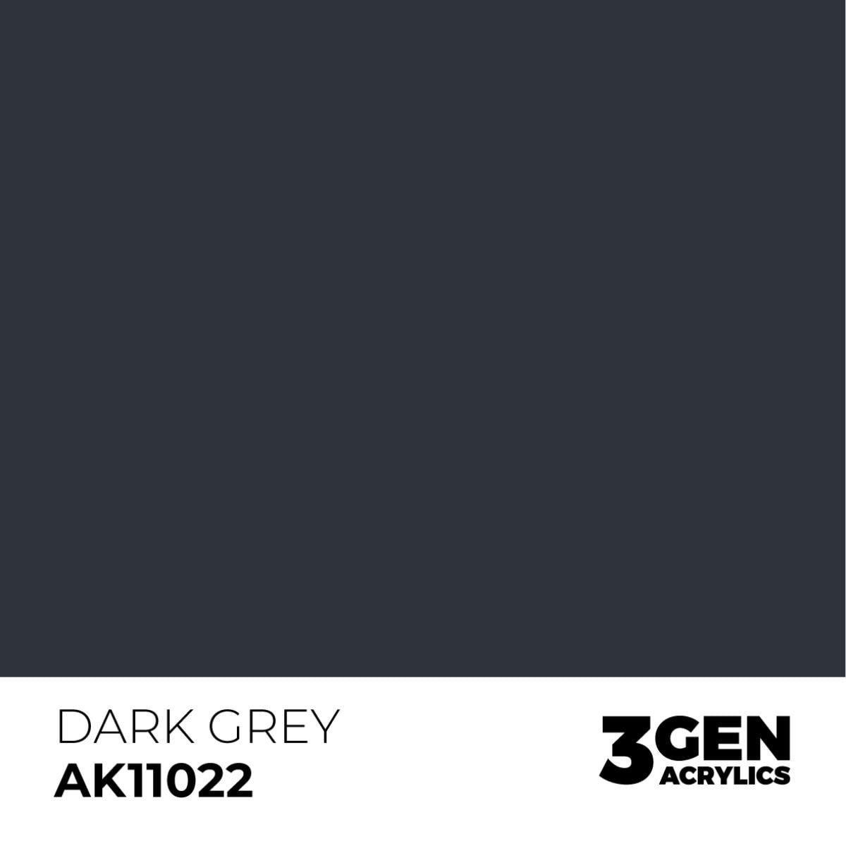 AK 11022 17 ml. Dark Grey, 3GEN Akrilik Model Boyası