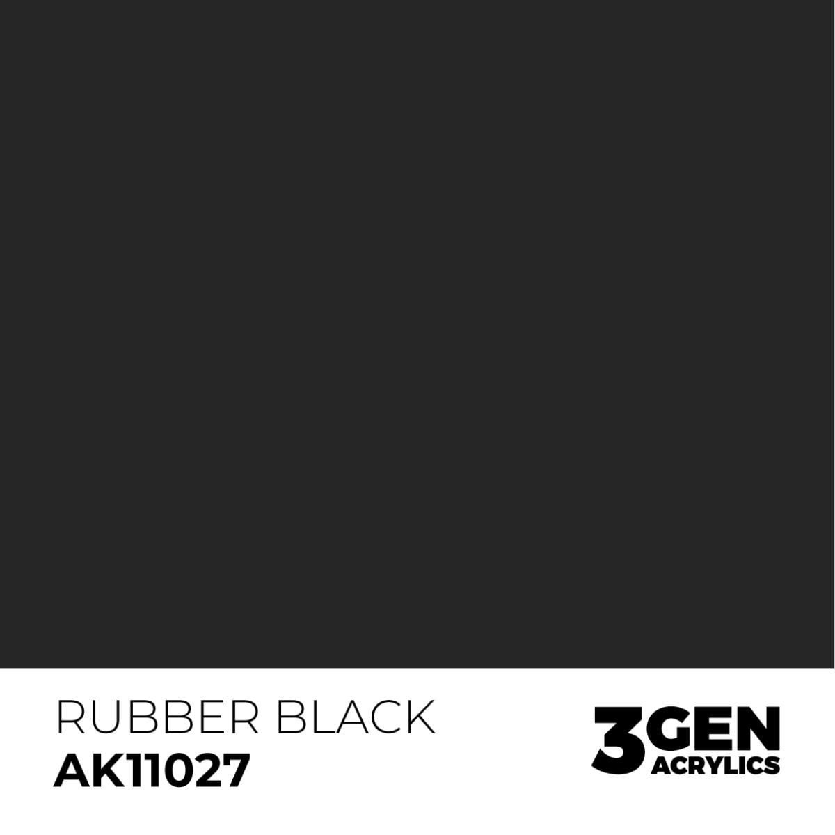 AK 11027 17 ml. Rubber Black, 3GEN Akrilik Model Boyası