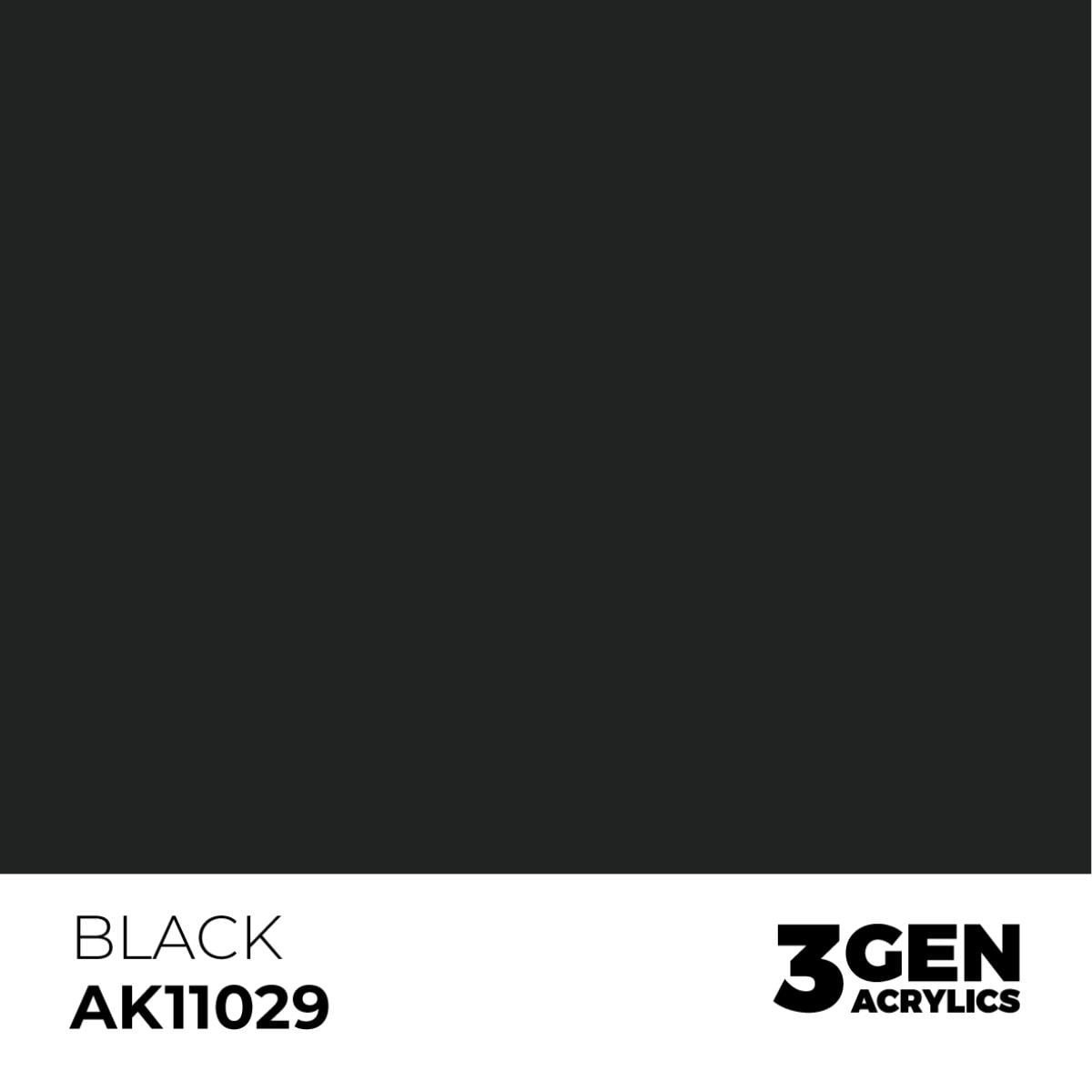AK 11029 17 ml. Black, 3GEN Akrilik Model Boyası