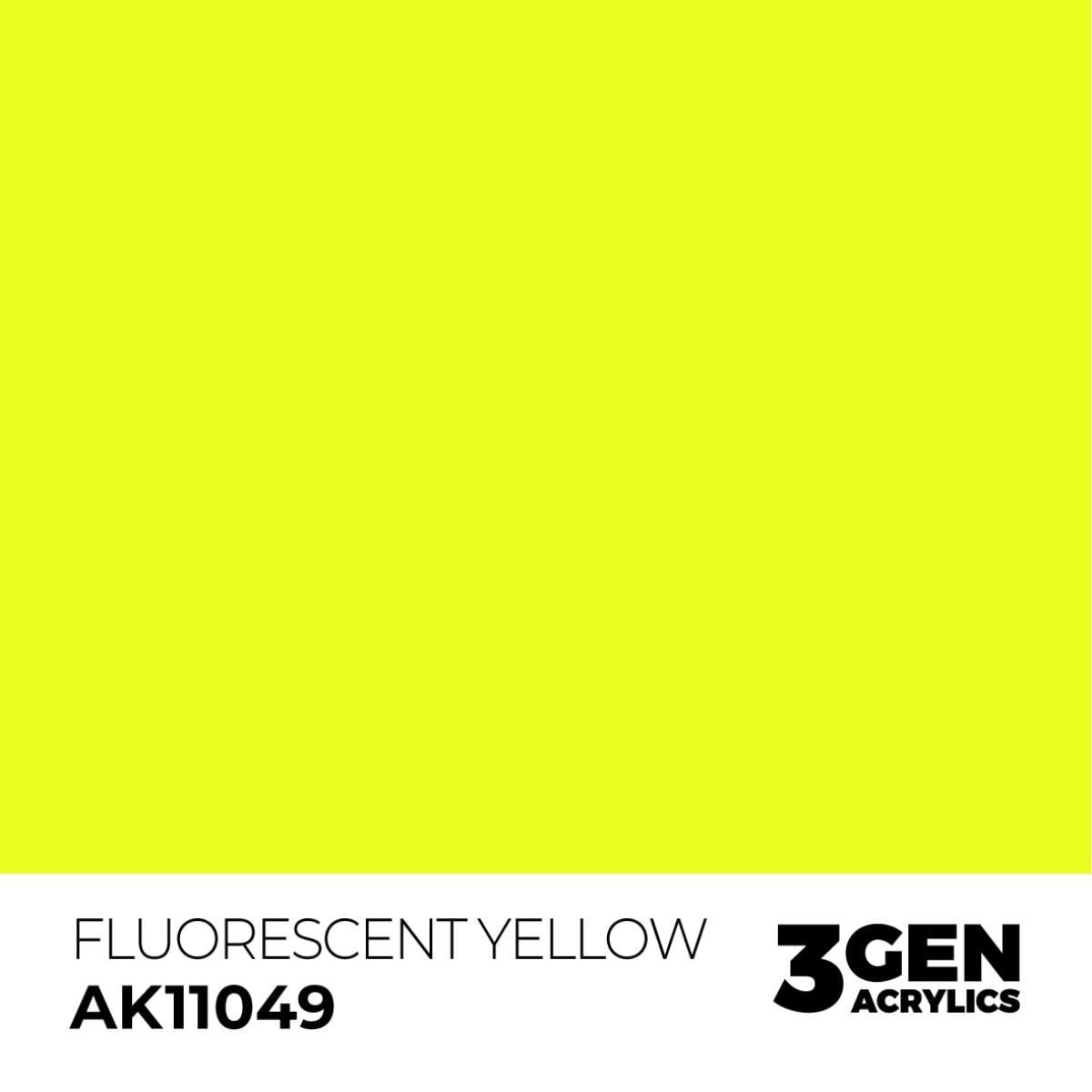 AK 11049 17 ml. Fluorescent Yellow, 3GEN Akrilik Model Boyası