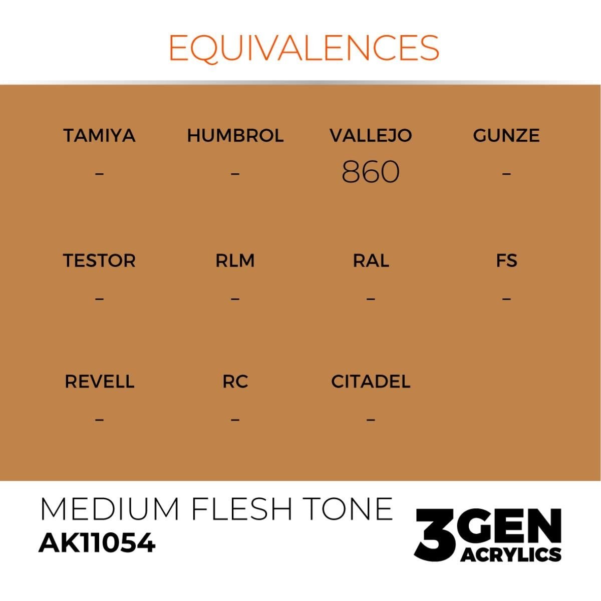 AK 11054 17 ml. Medium Flesh Tone, 3GEN Akrilik Model Boyası