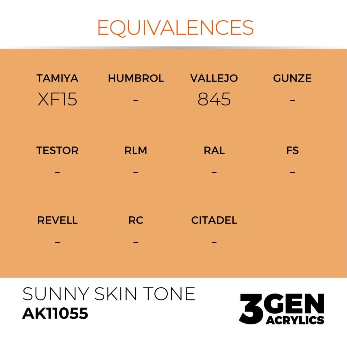 AK 11055 17 ml. Sunny Skin Tone, 3GEN Akrilik Model Boyası