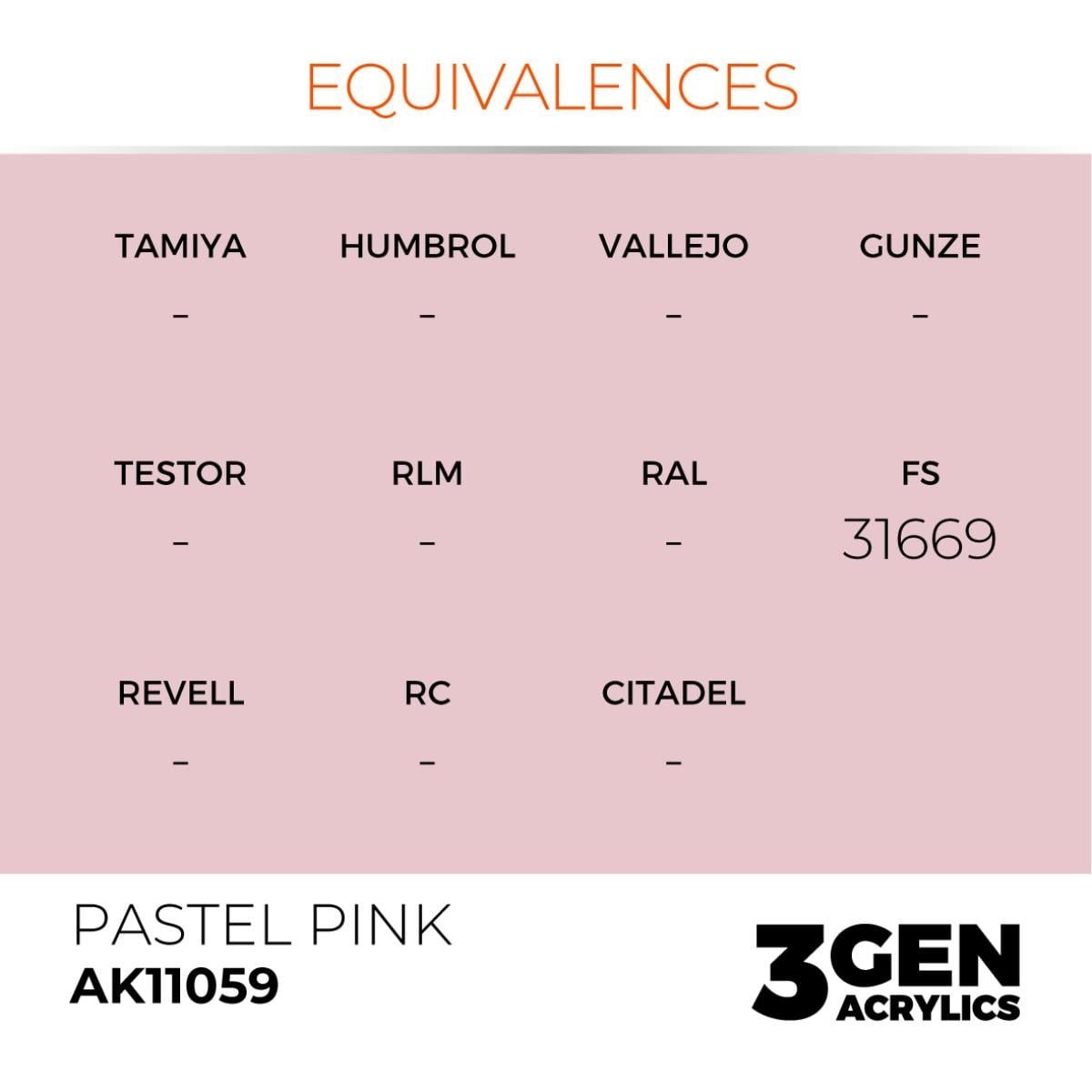 AK 11059 17 ml. Pastel Pink, 3GEN Akrilik Model Boyası