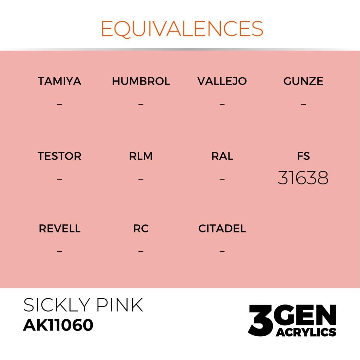 AK 11060 17 ml. Sickly Pink, 3GEN Akrilik Model Boyası