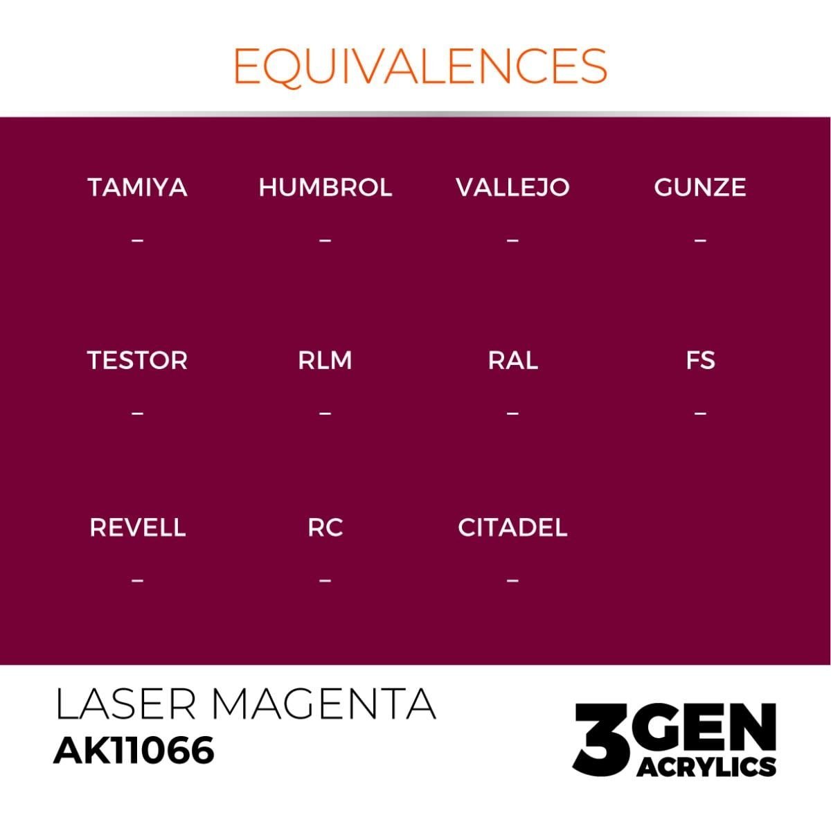 AK 11066 17 ml. Laser Magenta, 3GEN Akrilik Model Boyası
