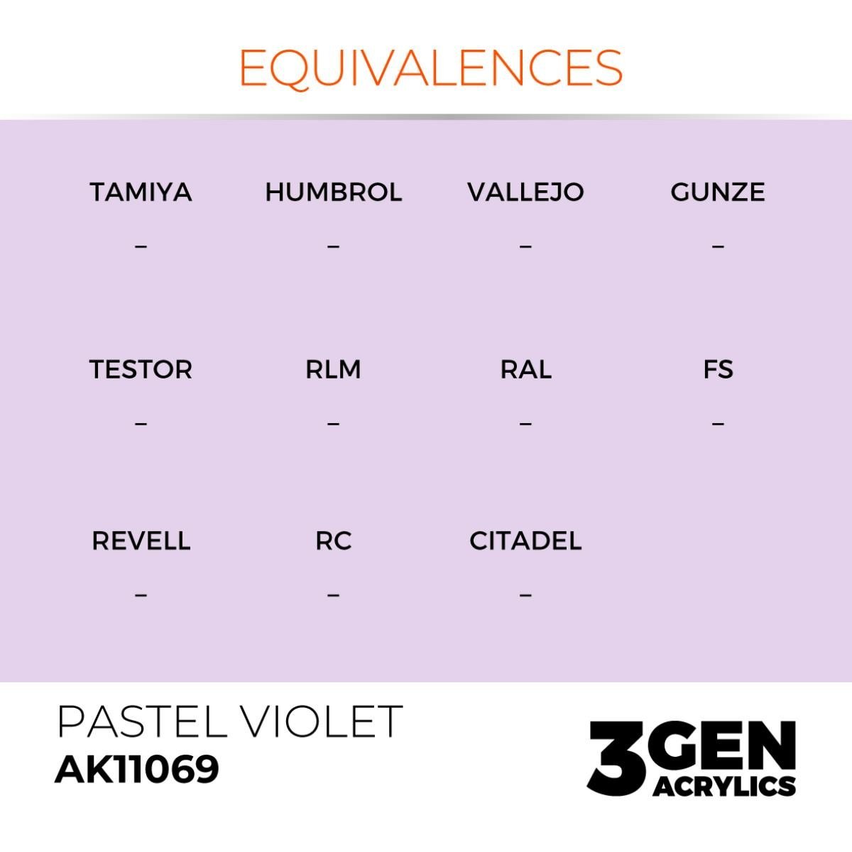 AK 11069 17 ml. Pastel Violet, 3GEN Akrilik Model Boyası