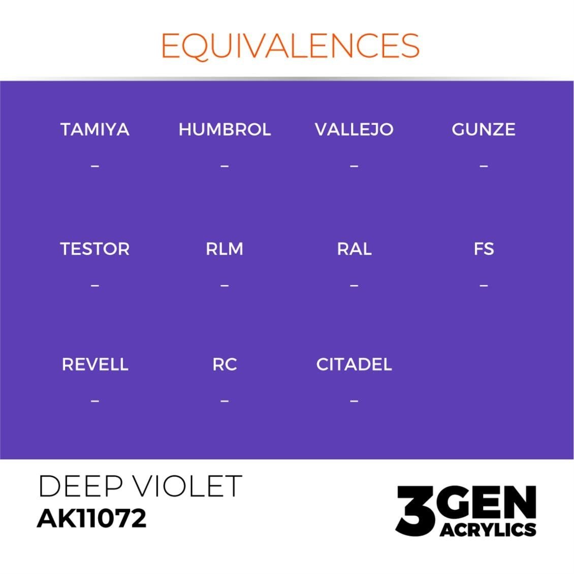 AK 11072 17 ml. Deep Violet, 3GEN Akrilik Model Boyası