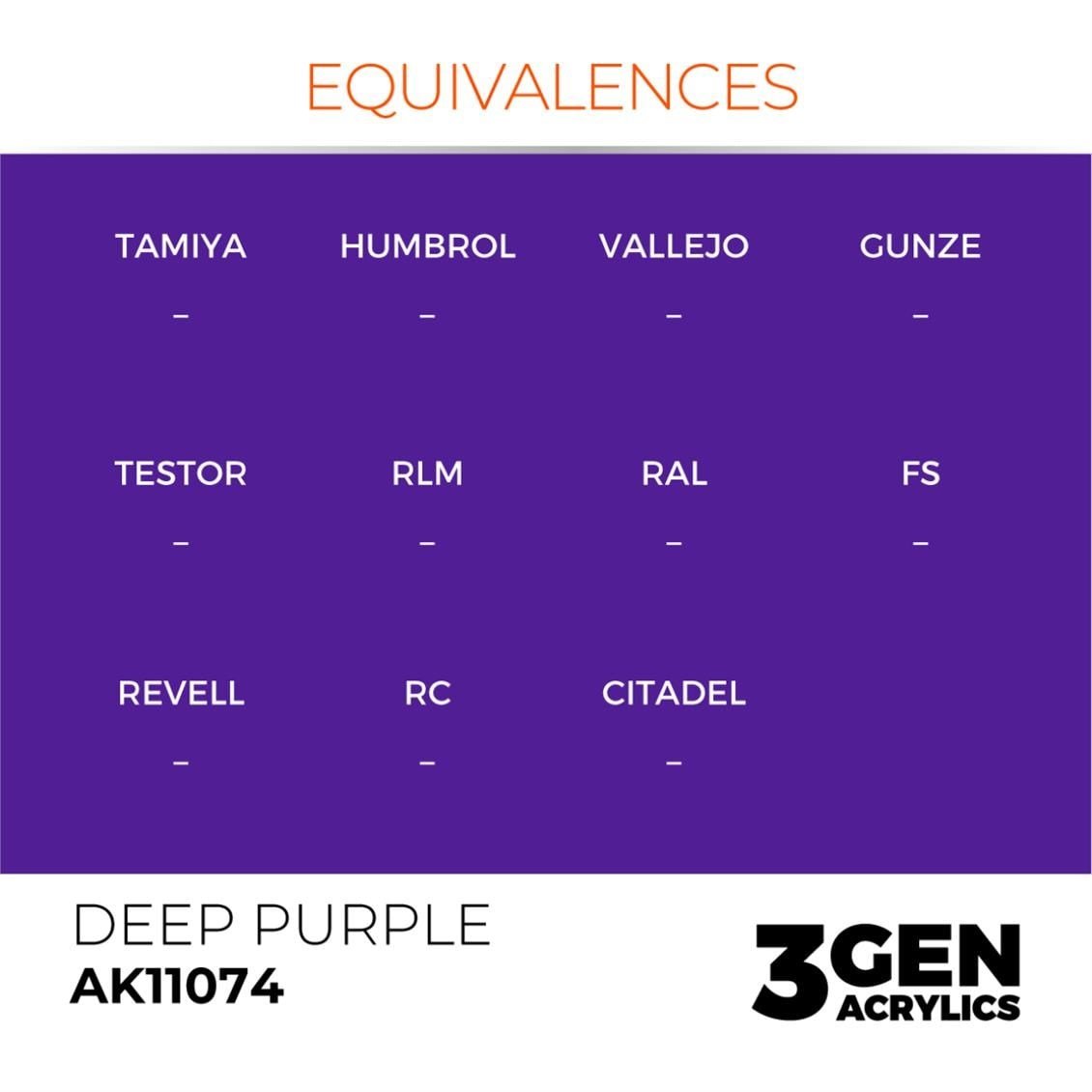 AK 11074 17 ml. Deep Purple, 3GEN Akrilik Model Boyası