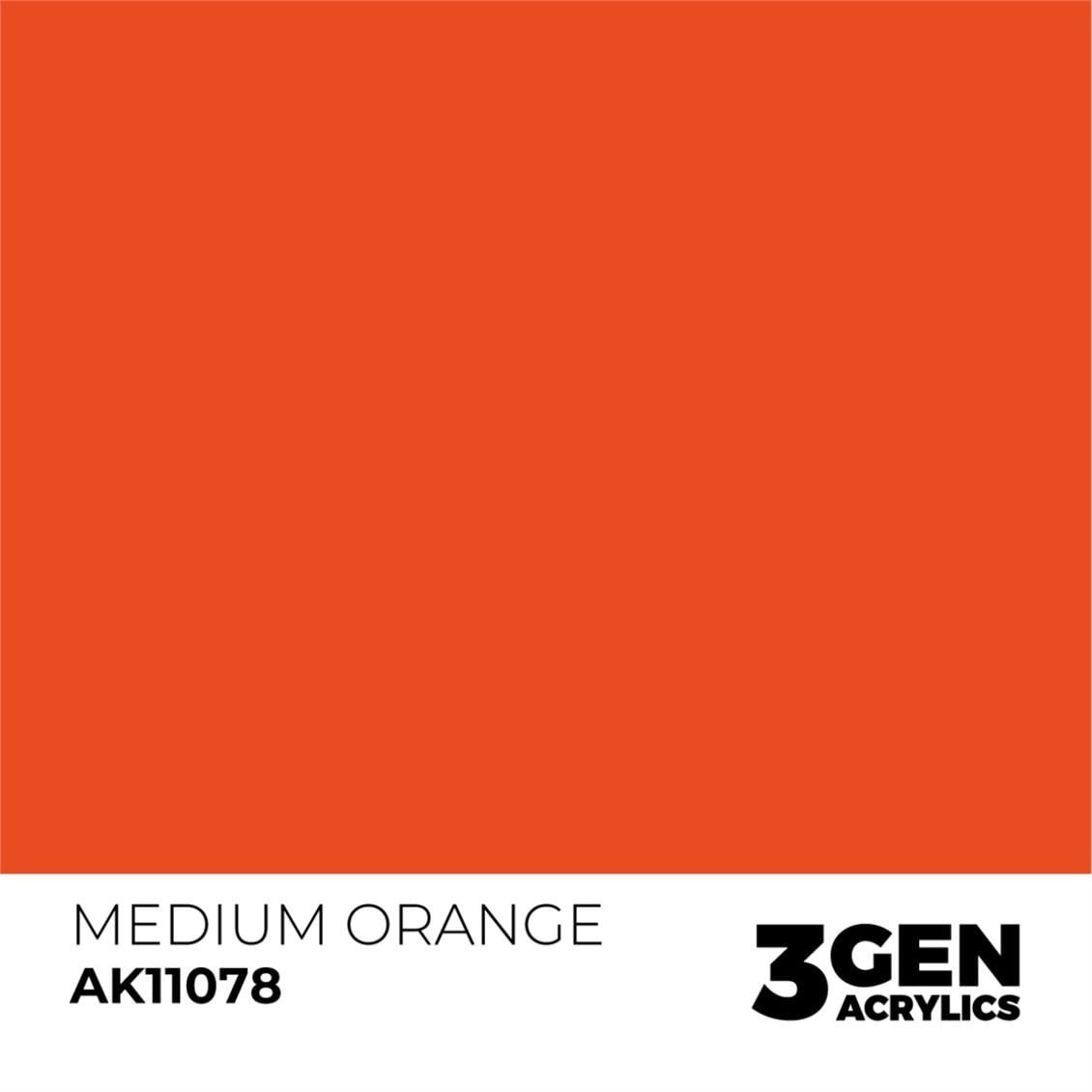 AK 11078 17 ml. Medium Orange, 3GEN Akrilik Model Boyası
