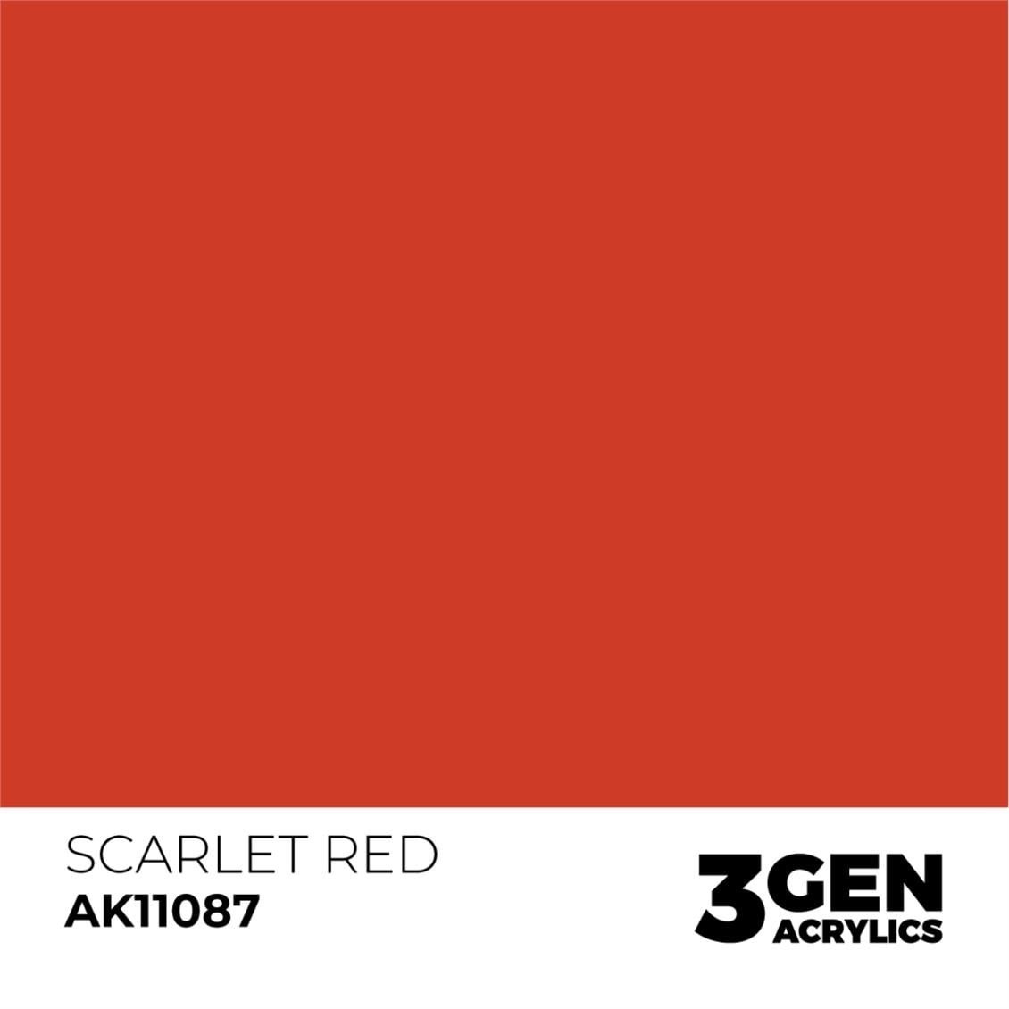 AK 11087 17 ml. Scarlet Red, 3GEN Akrilik Model Boyası