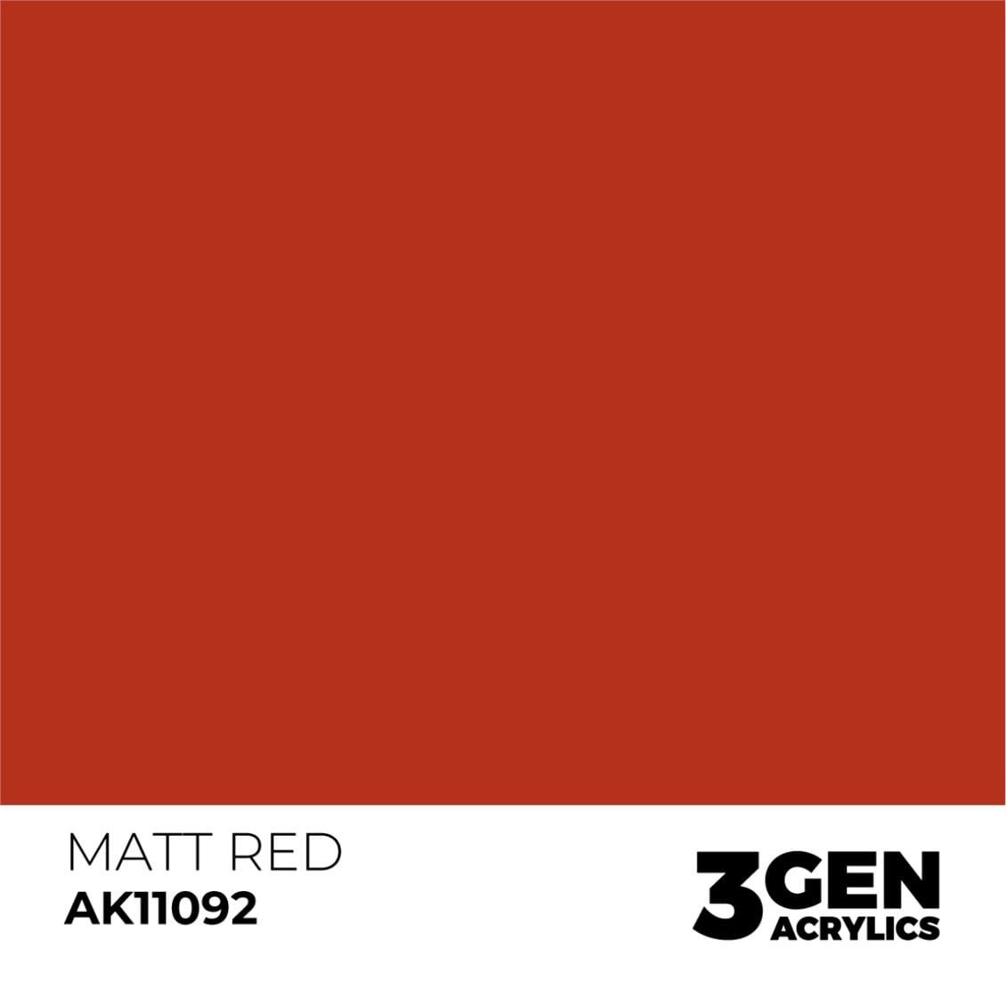 AK 11092 17 ml. Matt Red, 3GEN Akrilik Model Boyası
