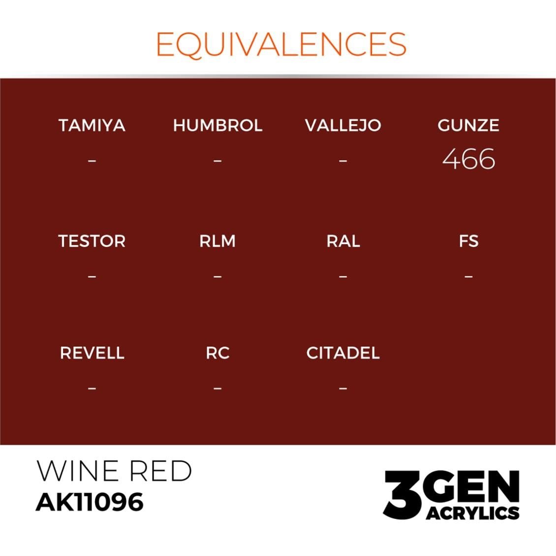 AK 11096 17 ml. Wine Red, 3GEN Akrilik Model Boyası