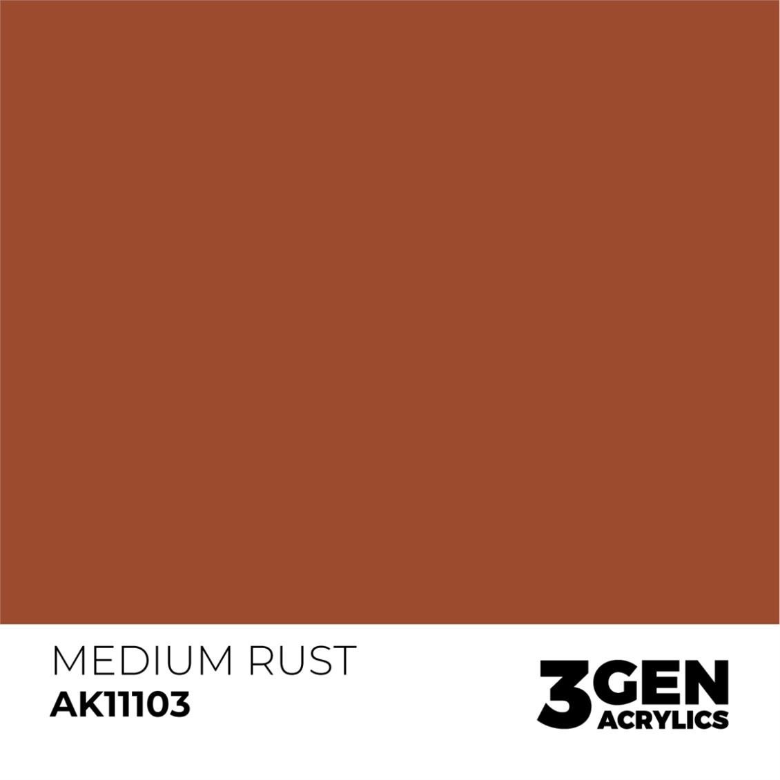AK 11103 17 ml. Medium Rust, 3GEN Akrilik Model Boyası