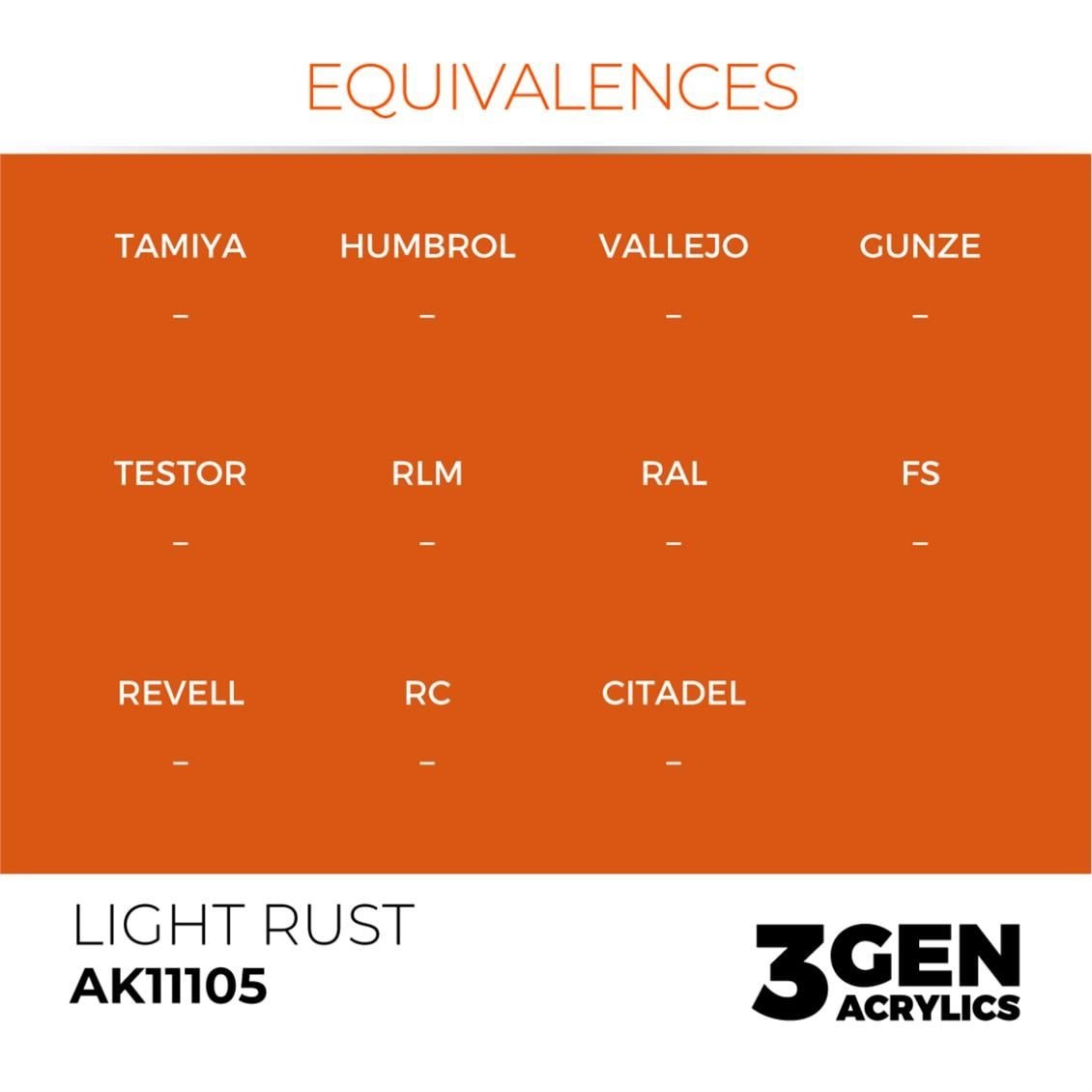 AK 11105 17 ml. Light Rust, 3GEN Akrilik Model Boyası