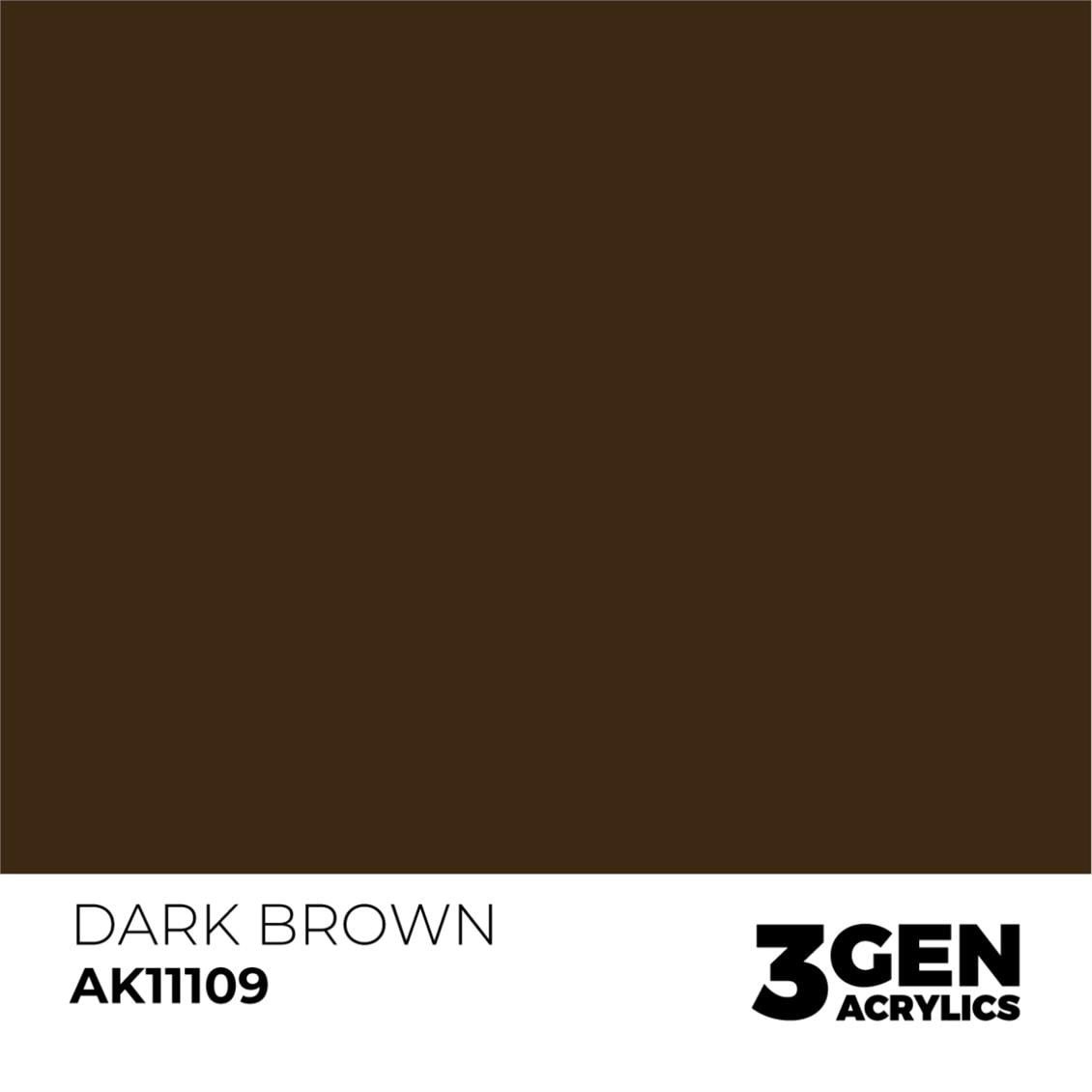 AK 11109 17 ml. Dark Brown, 3GEN Akrilik Model Boyası