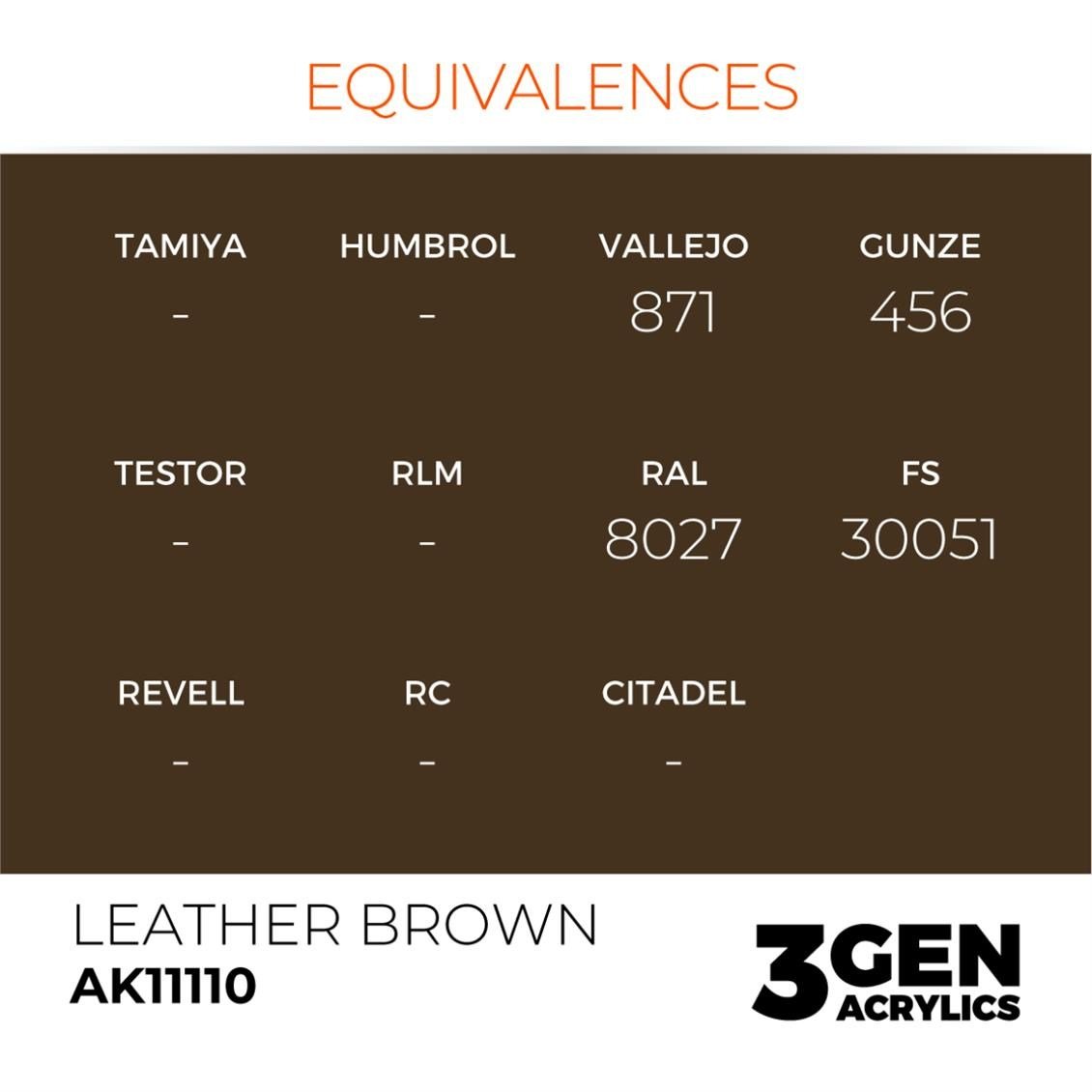 AK 11110 17 ml. Leather Brown, 3GEN Akrilik Model Boyası