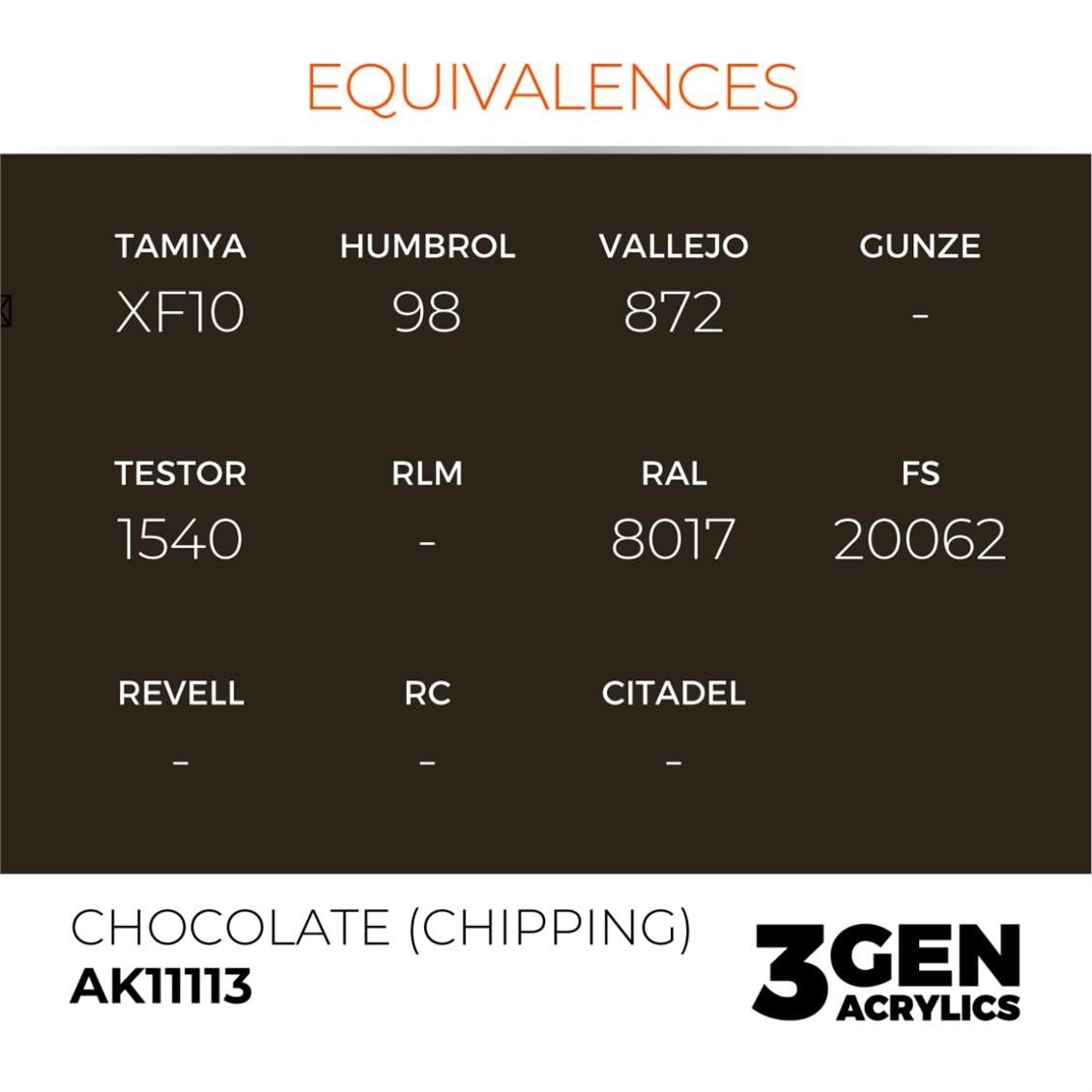 AK 11113 17 ml. Chocolate (Chipping), 3GEN Akrilik Model Boyası