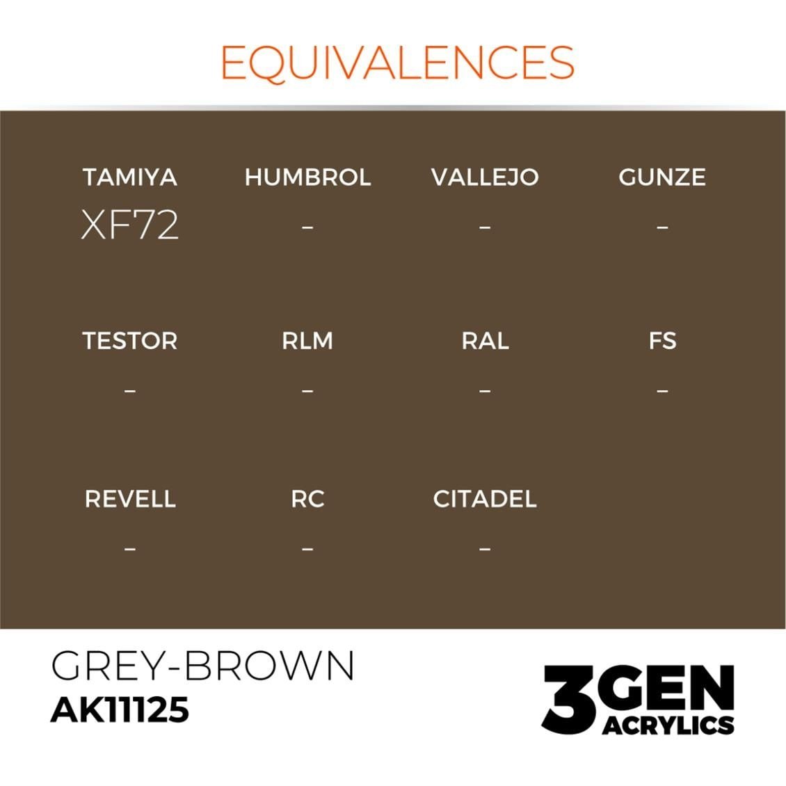 AK 11125 17 ml. Grey-Brown, 3GEN Akrilik Model Boyası