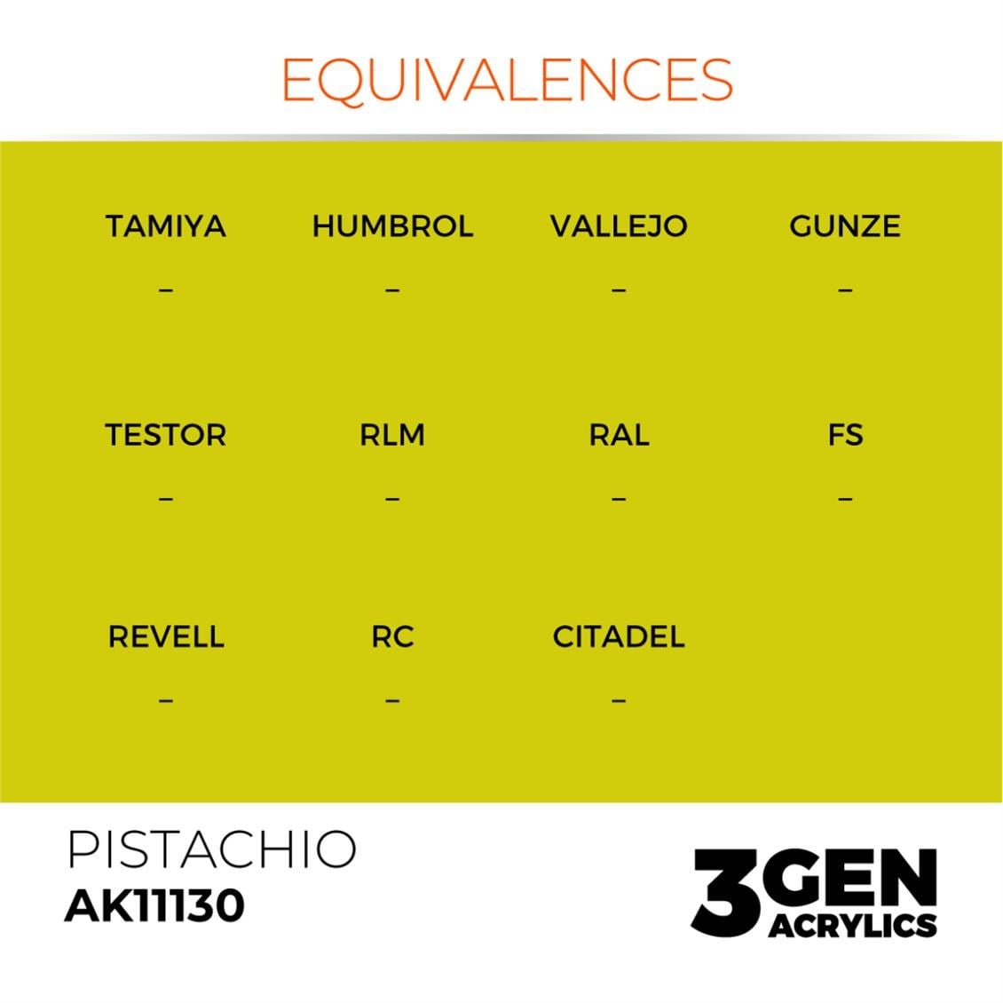 AK 11130 17 ml. Pistachio, 3GEN Akrilik Model Boyası