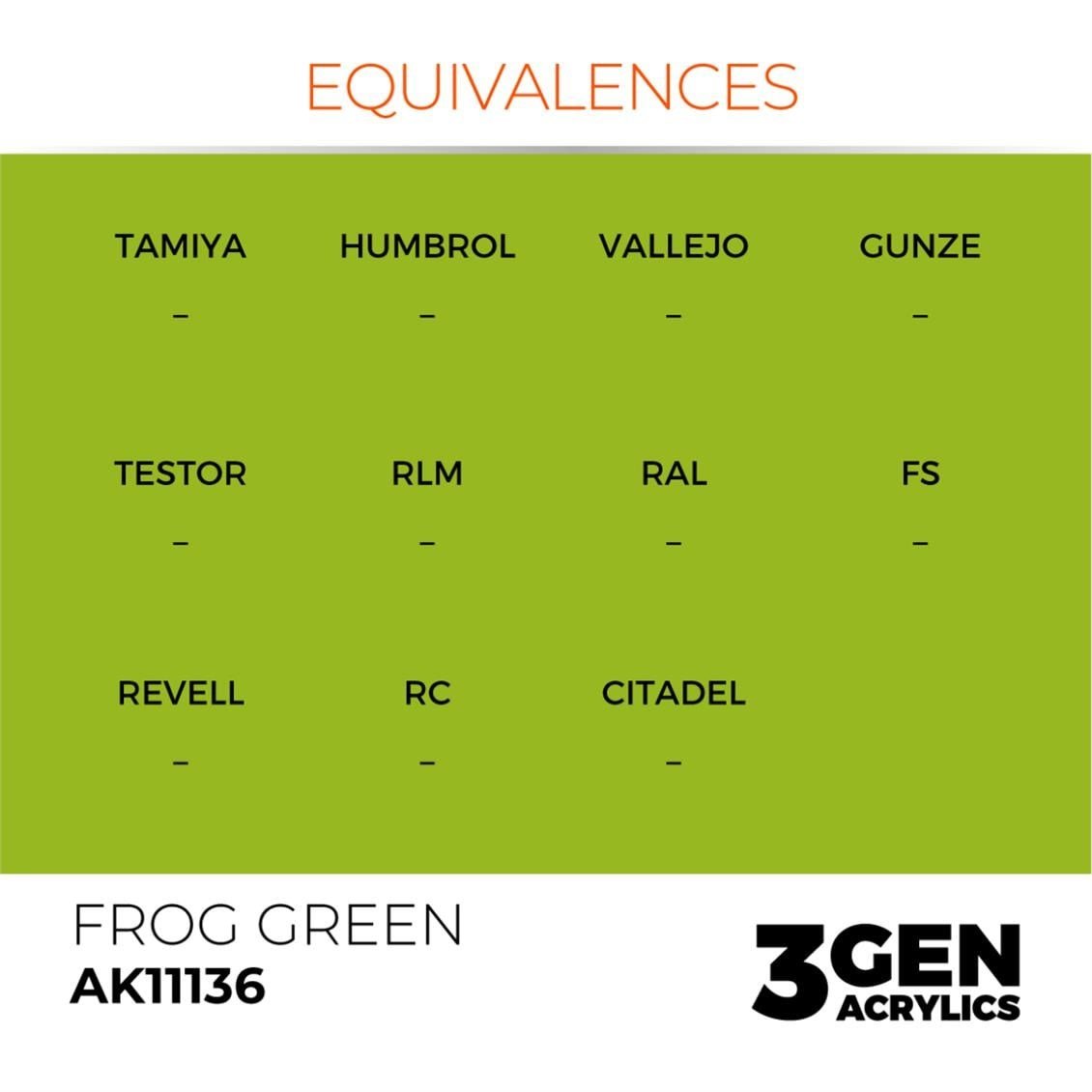 AK 11136 17 ml. Frog Green, 3GEN Akrilik Model Boyası