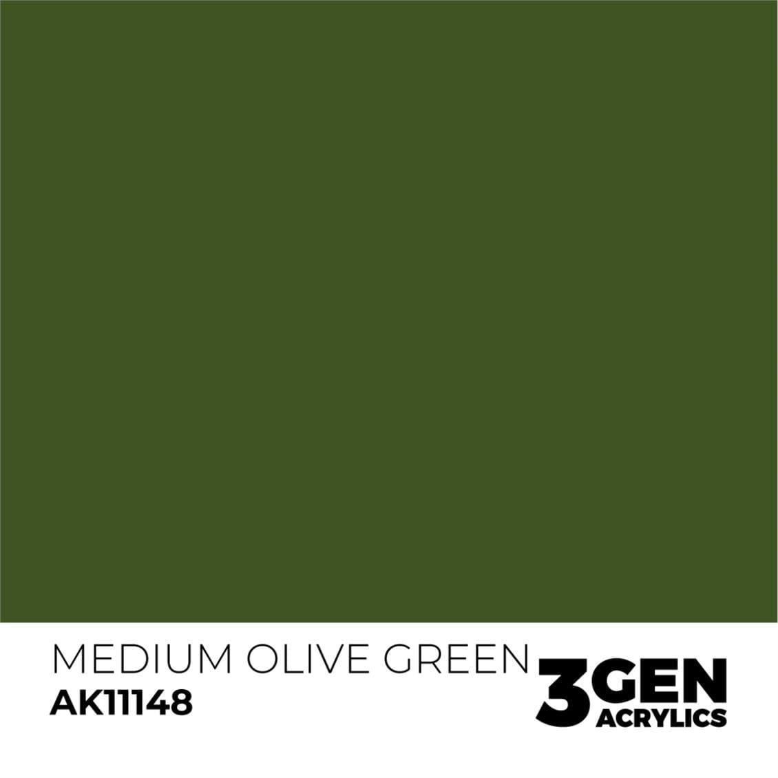 AK 11148 17 ml. Medium Olive Green, 3GEN Akrilik Model Boyası