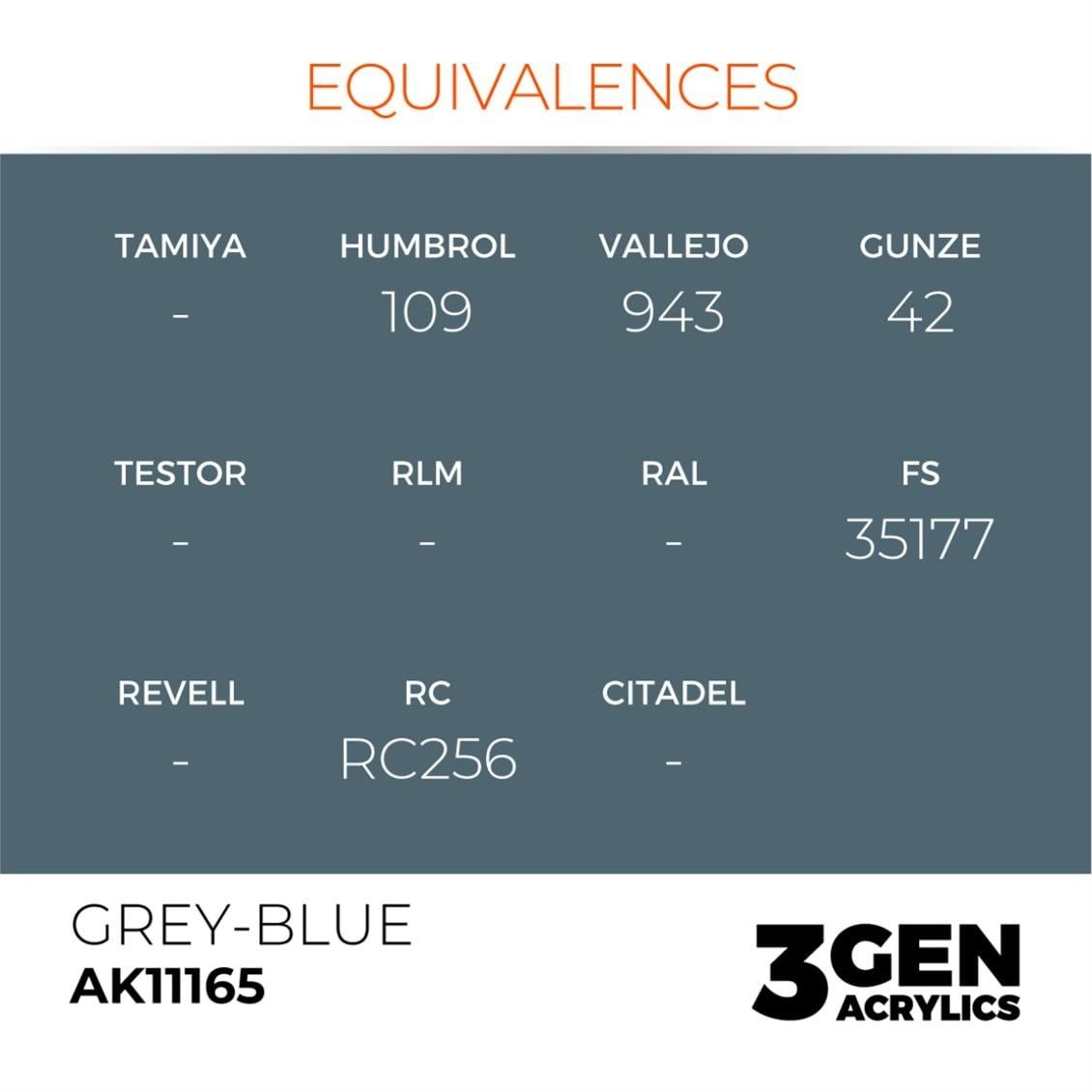 AK 11165 17 ml. Grey-Blue, 3GEN Akrilik Model Boyası