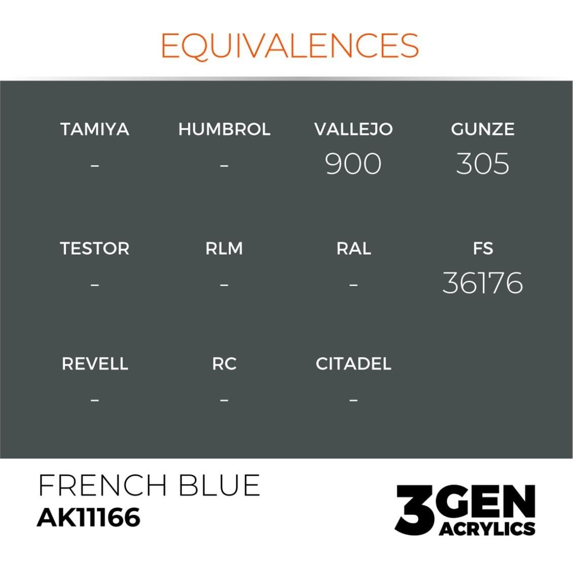 AK 11166 17 ml. French Blue, 3GEN Akrilik Model Boyası