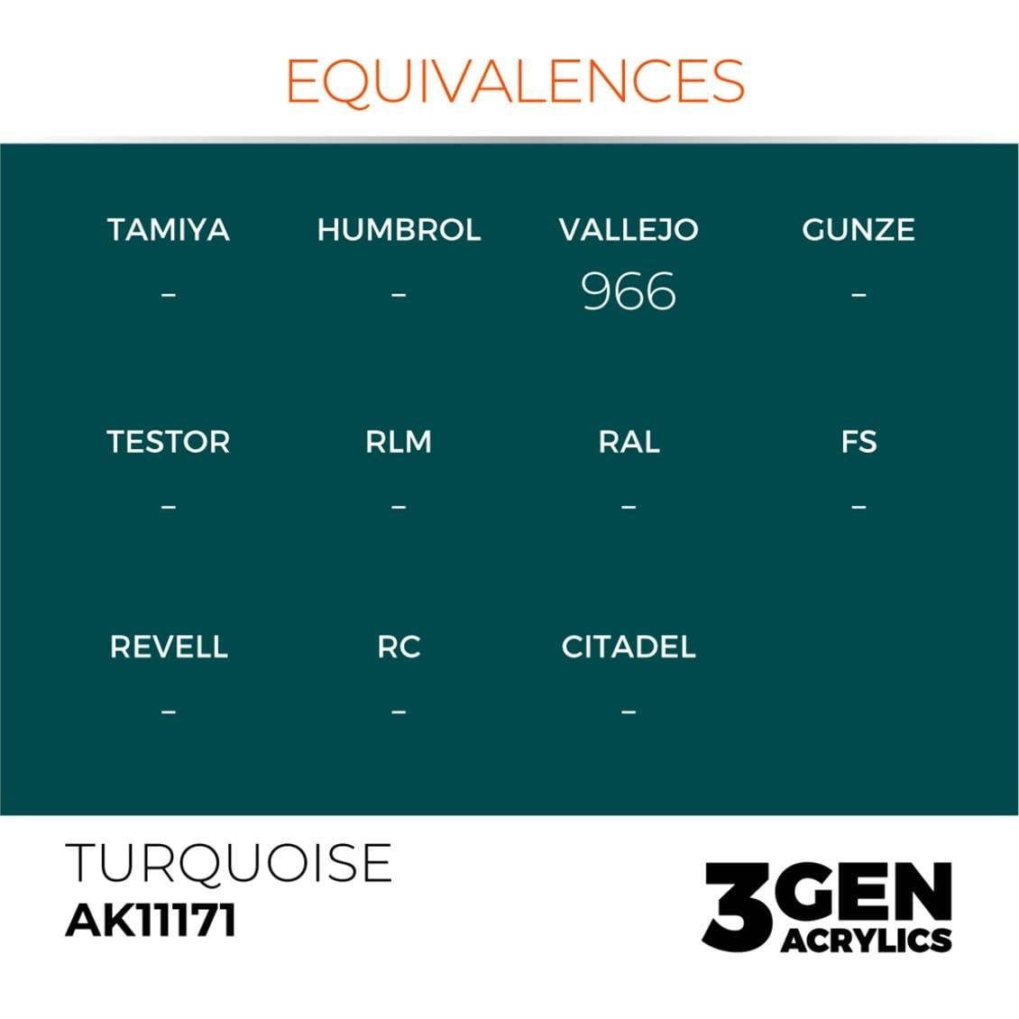 AK 11171 17 ml. Turquoise, 3GEN Akrilik Model Boyası