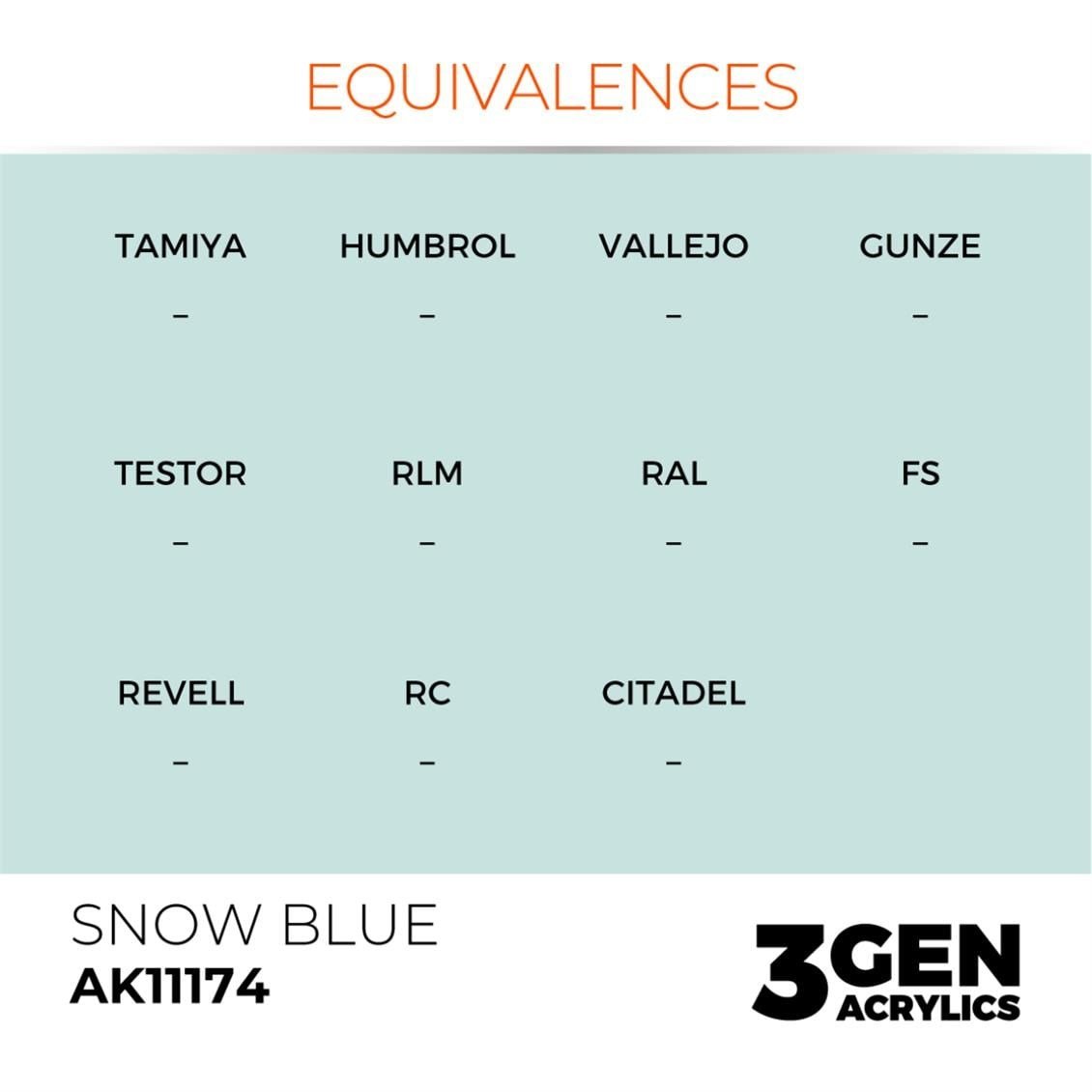AK 11174 17 ml. Snow Blue, 3GEN Akrilik Model Boyası