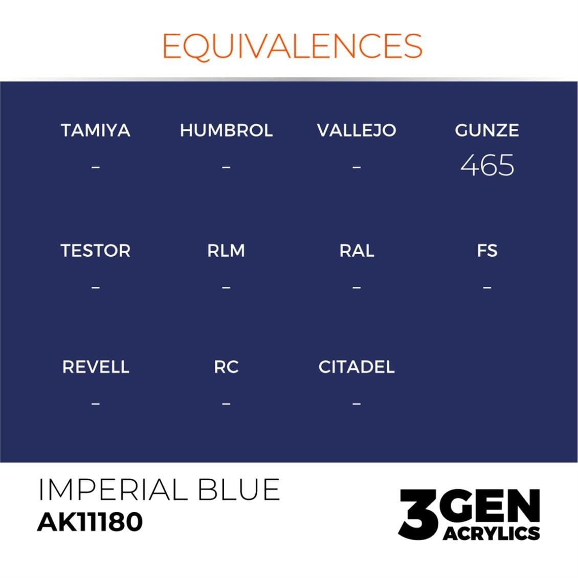 AK 11180 17 ml. Imperial Blue, 3GEN Akrilik Model Boyası
