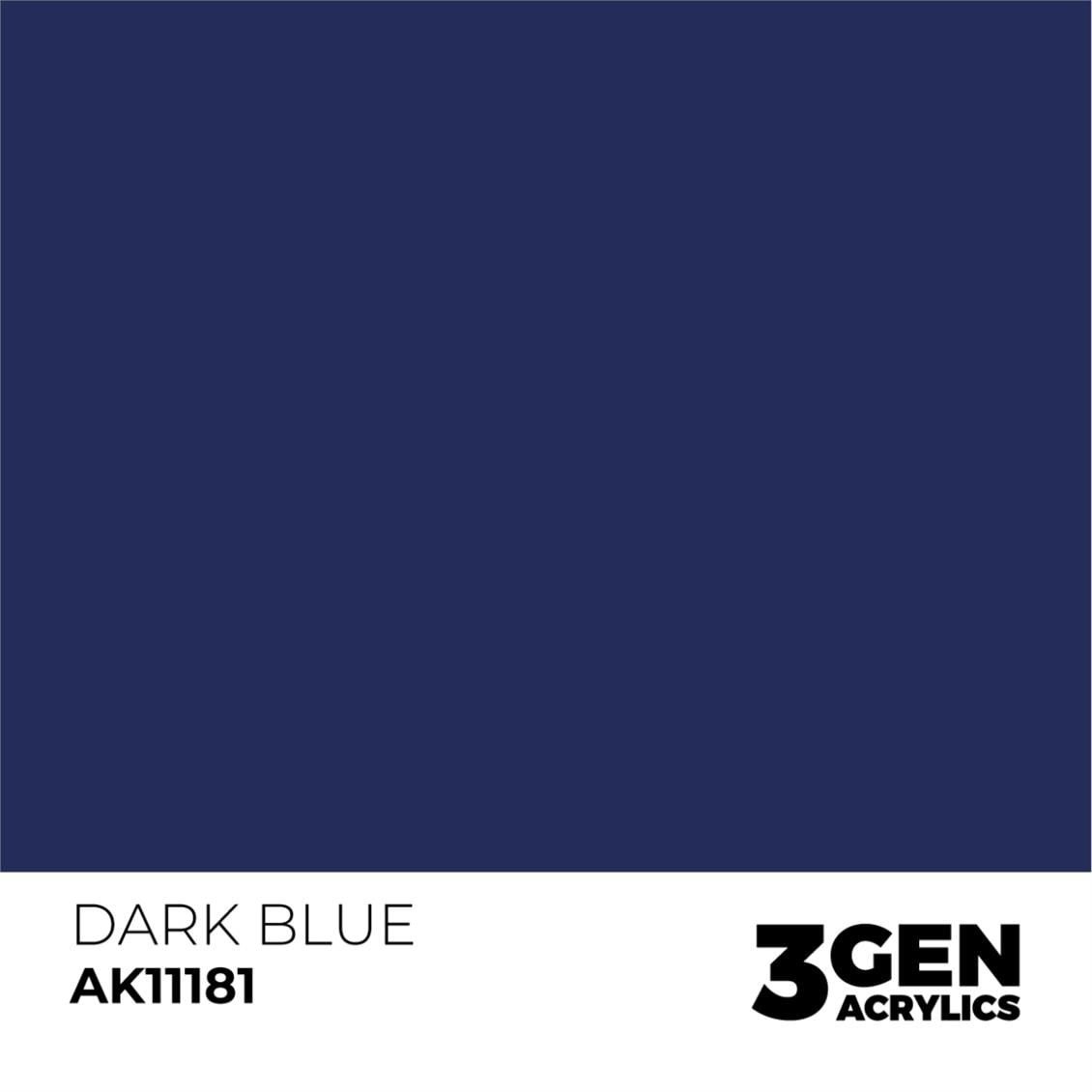 AK 11181 17 ml. Dark Blue, 3GEN Akrilik Model Boyası