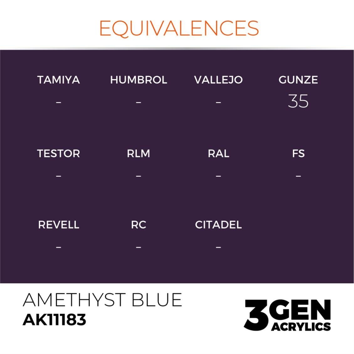 AK 11183 17 ml. Amethyst Blue, 3GEN Akrilik Model Boyası