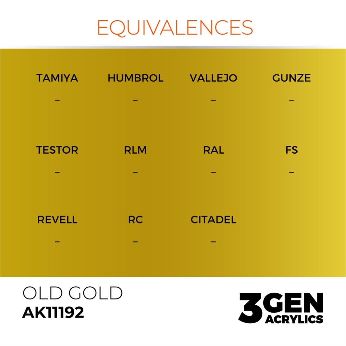 AK 11192 17 ml. Old Gold, 3GEN Akrilik Model Boyası