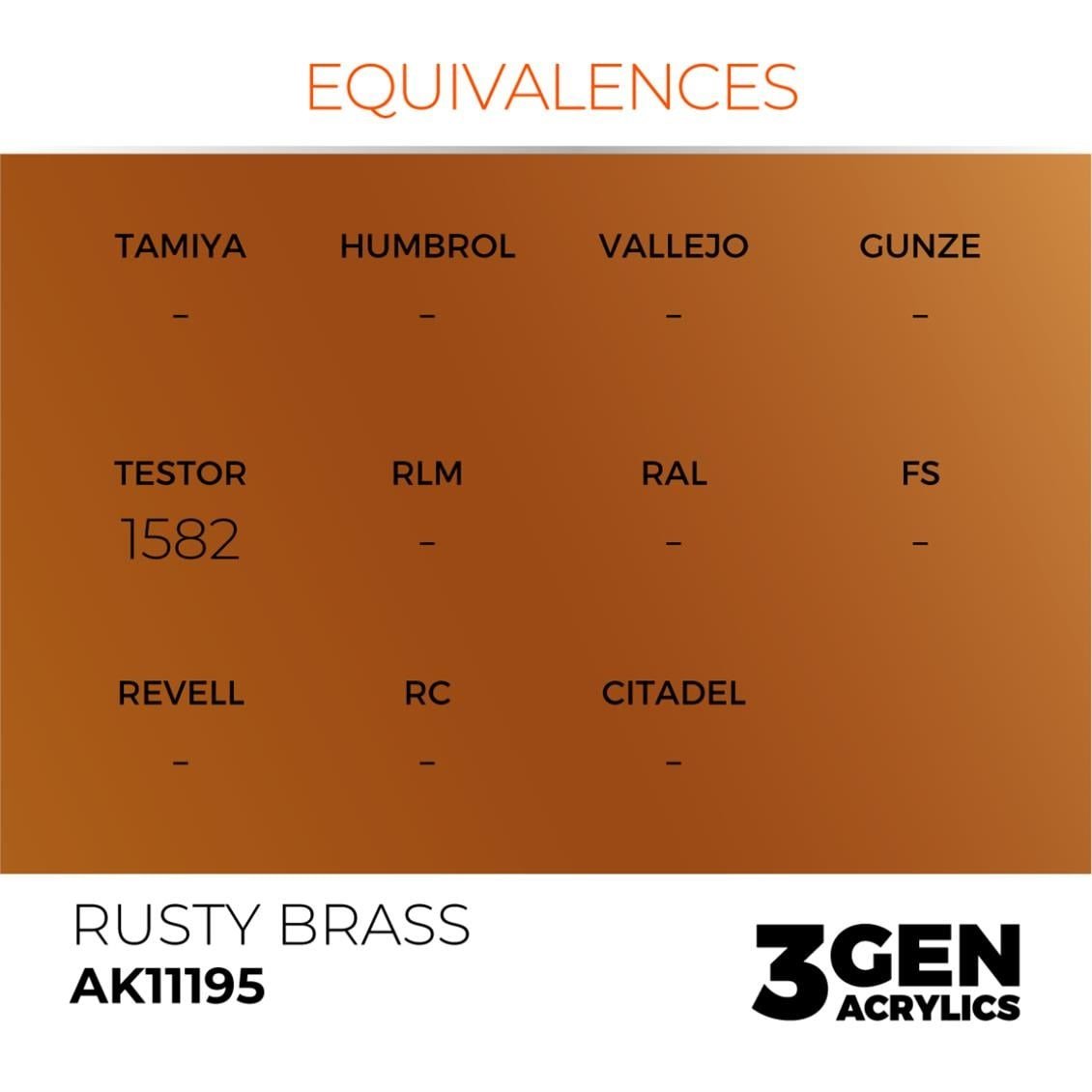 AK 11195 17 ml. Rusty Brass, 3GEN Akrilik Model Boyası