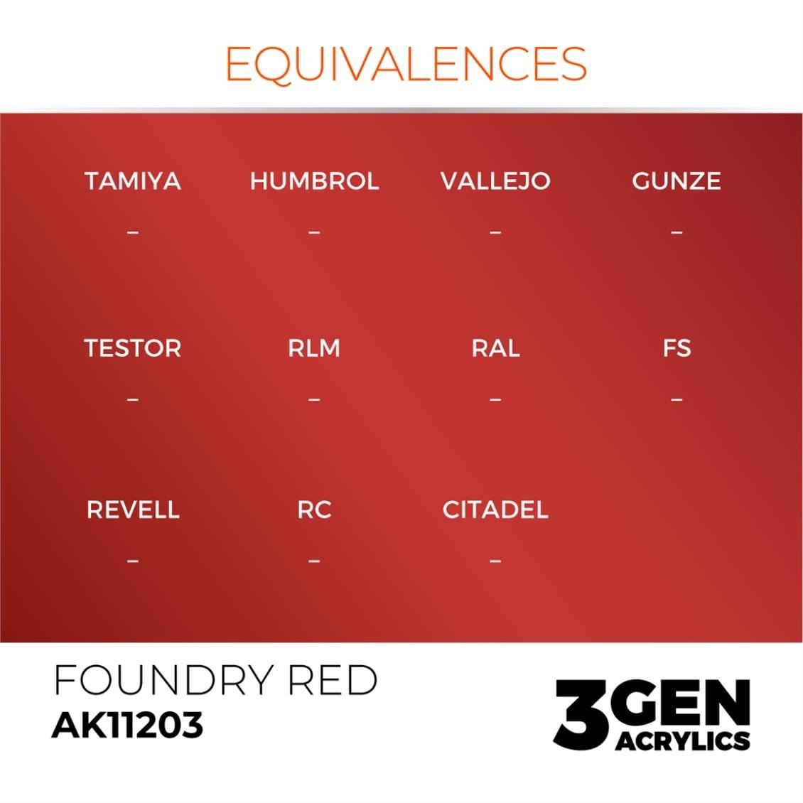 AK 11203 17 ml. Foundry Red, 3GEN Akrilik Model Boyası