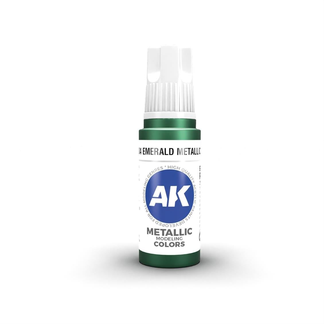 AK 11204 17 ml. Emerald Metallic Green, 3GEN Akrilik Model Boyası