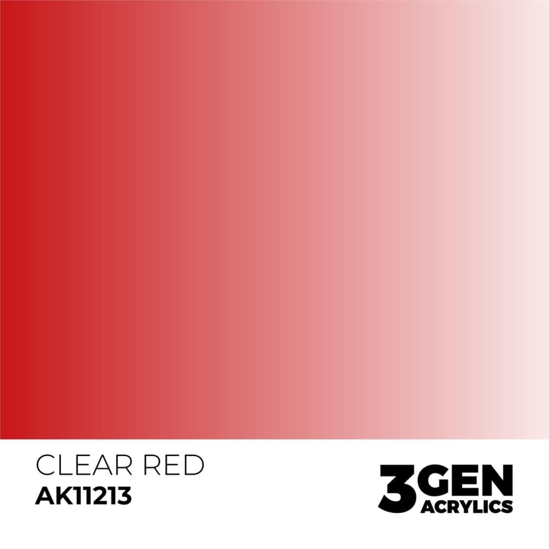 AK 11213 17 ml. Şeffaf Kırmızı, 3GEN Akrilik Model Boyası