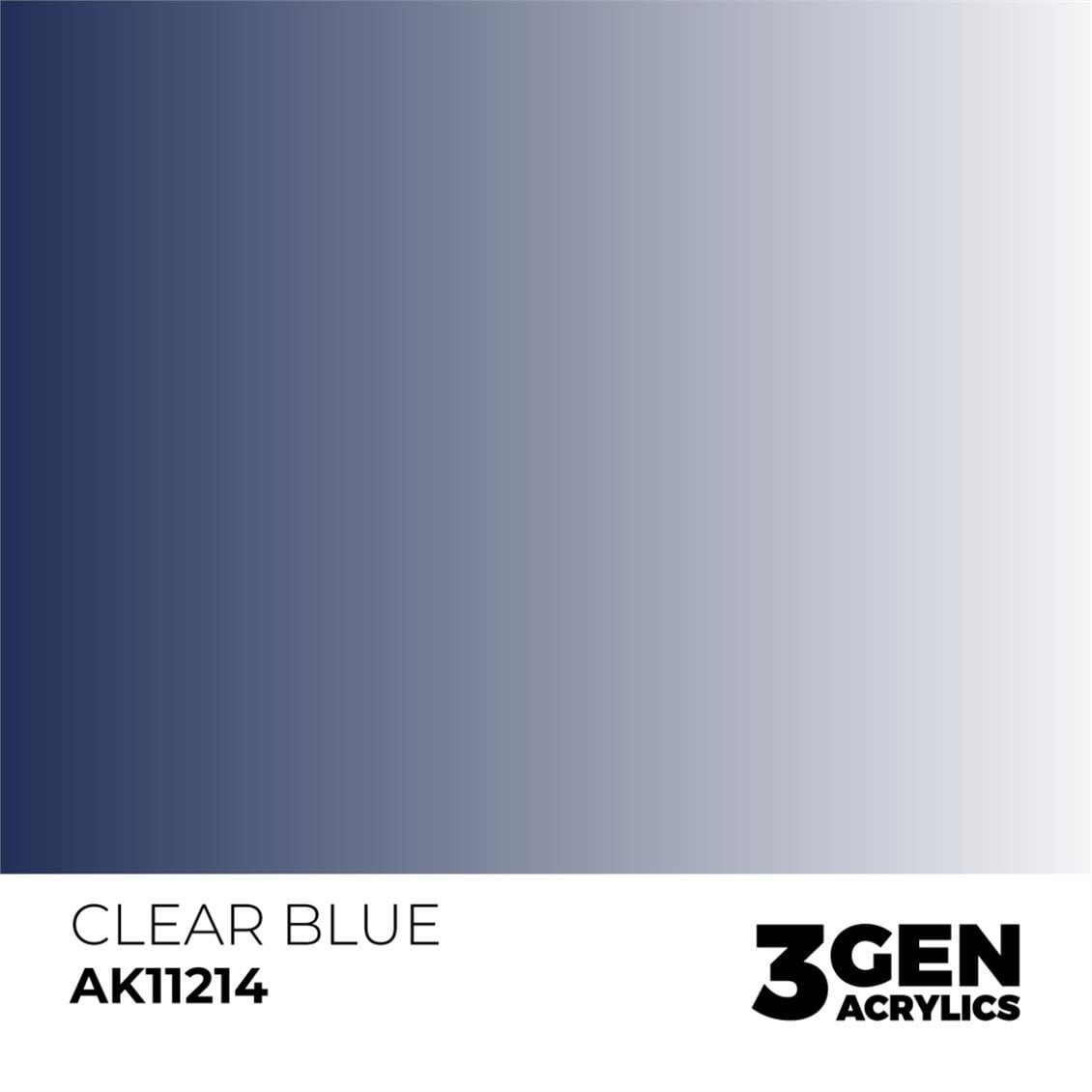 AK 11214 17 ml. Şeffaf Mavi, 3GEN Akrilik Model Boyası