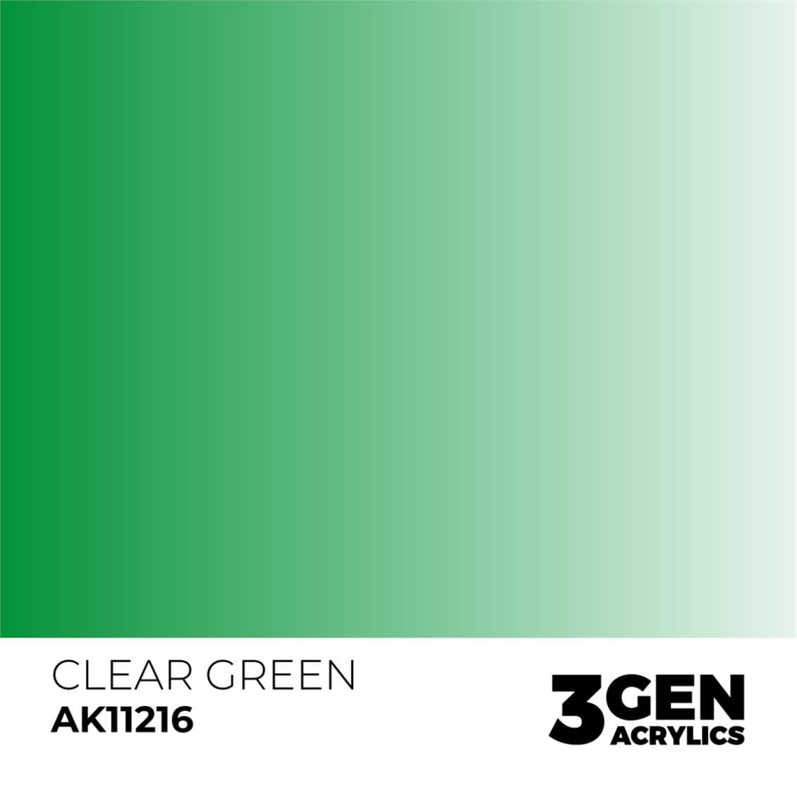 AK 11216 17 ml. Şeffaf Yeşil, 3GEN Akrilik Model Boyası