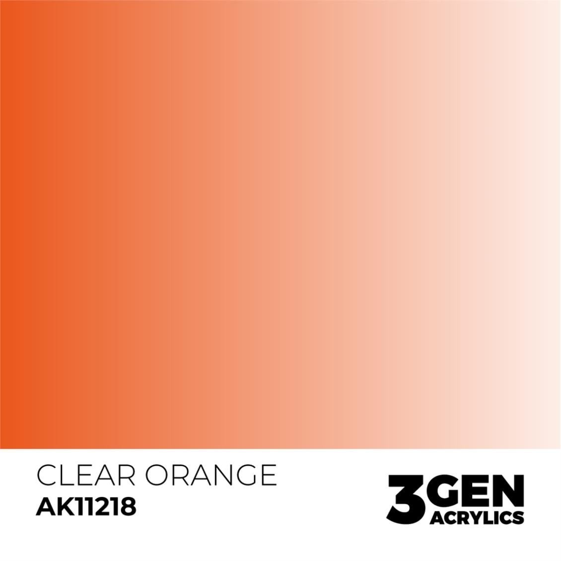 AK 11218 17 ml. Şeffaf Turuncu, 3GEN Akrilik Model Boyası